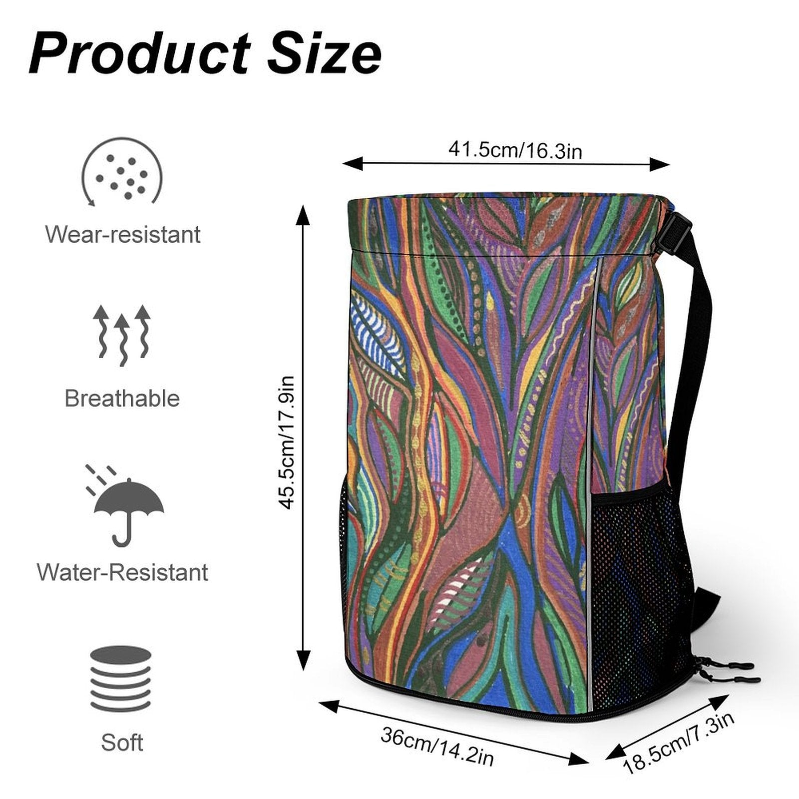 Sport Drawstring Super Light Backpack/Bag with Shoe Compartment