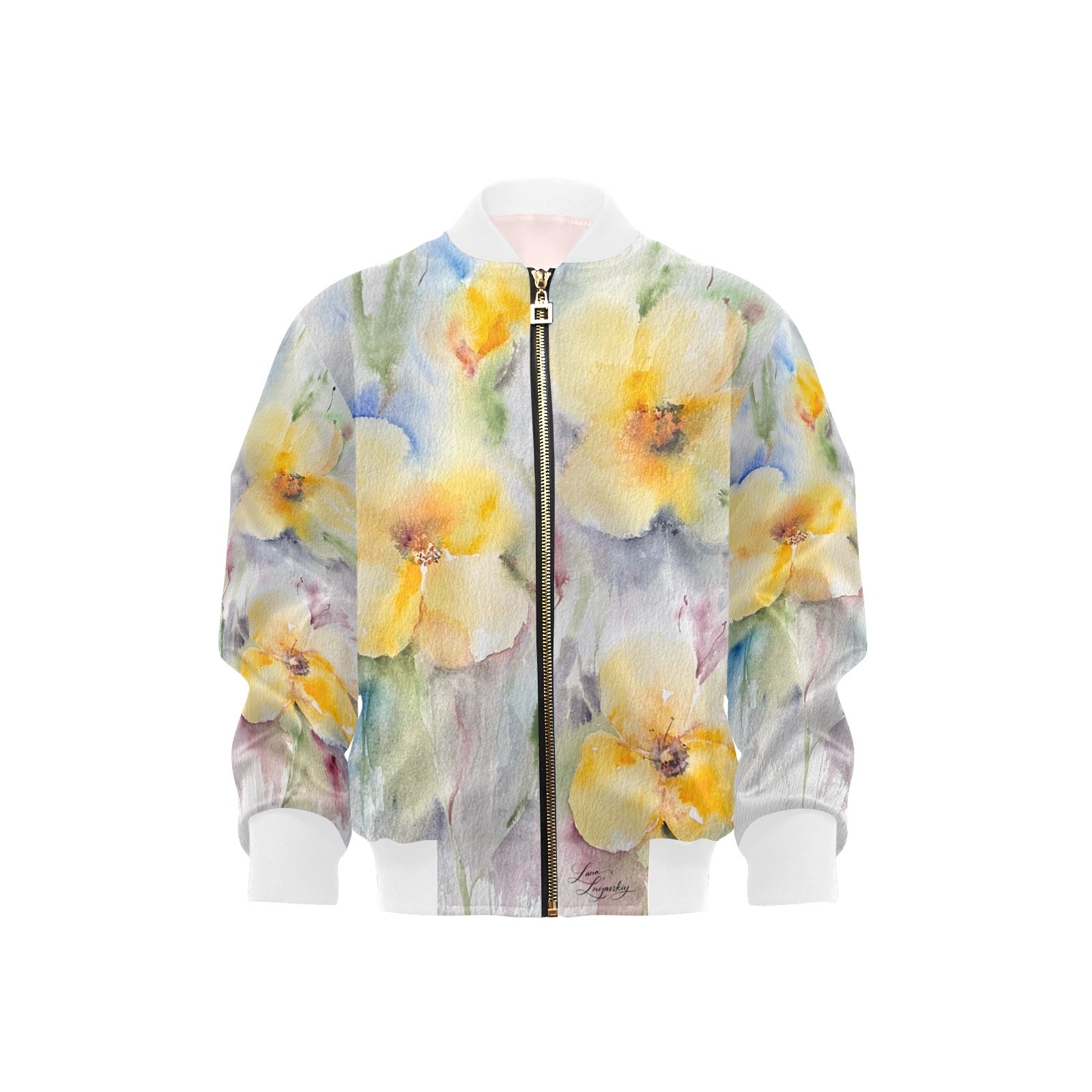 Yellow Tenderness W Kids' Bomber Jacket with Pockets
