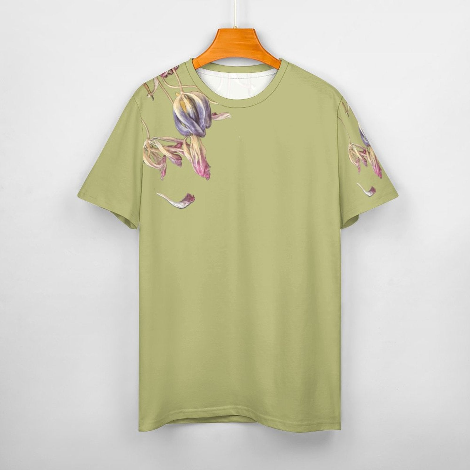 Women's Cotton T-shirt Tulips Lemon Grass