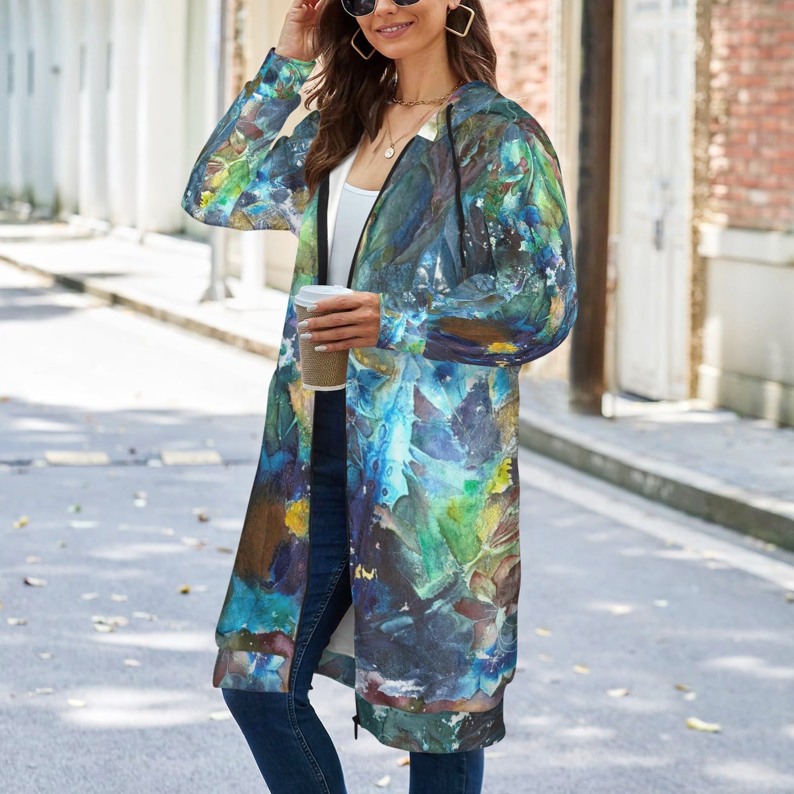 Rhapsody of Spring Women's Long Hooded Jacket