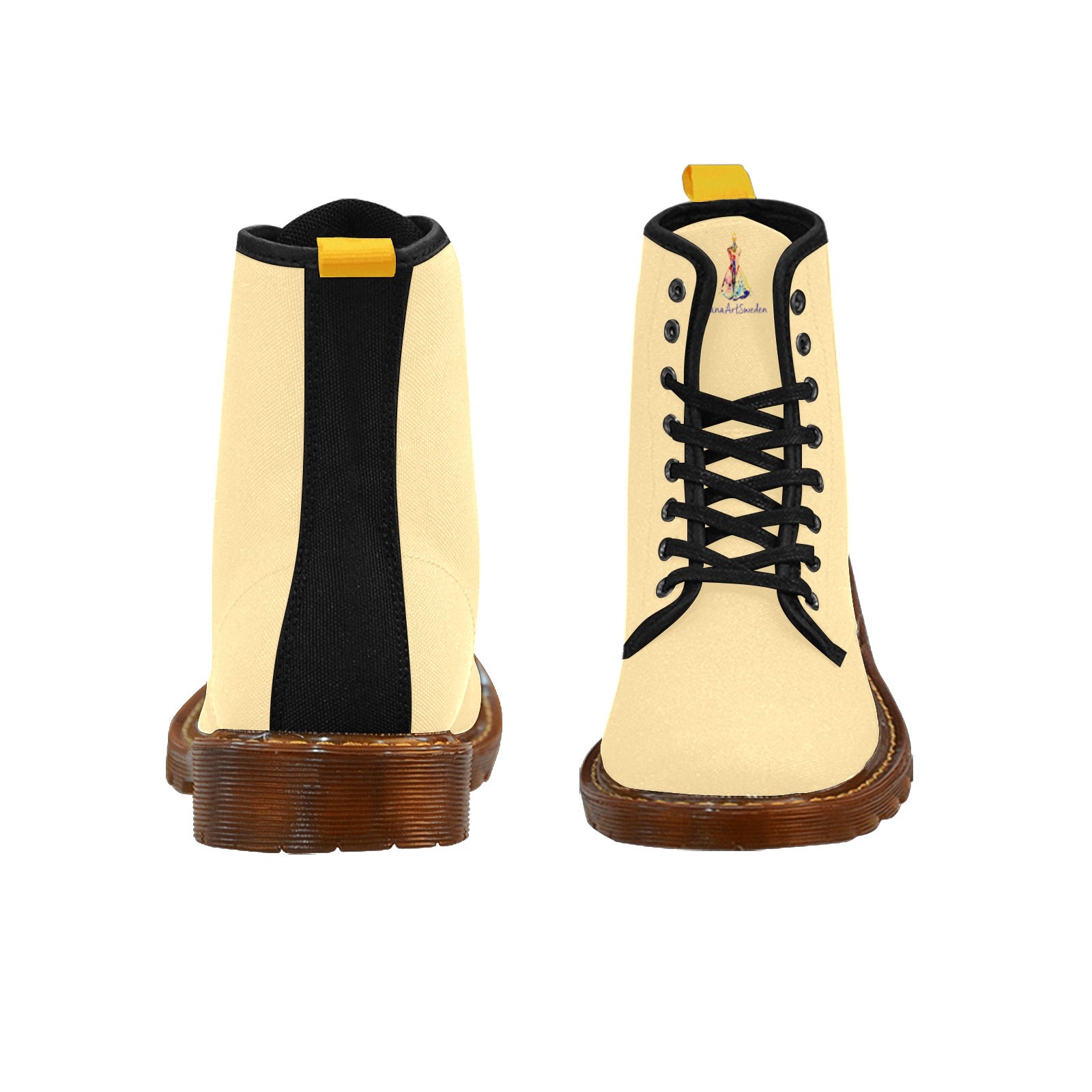 Lemon Chiffon Custom Canvas Boots For Women Model 1203H