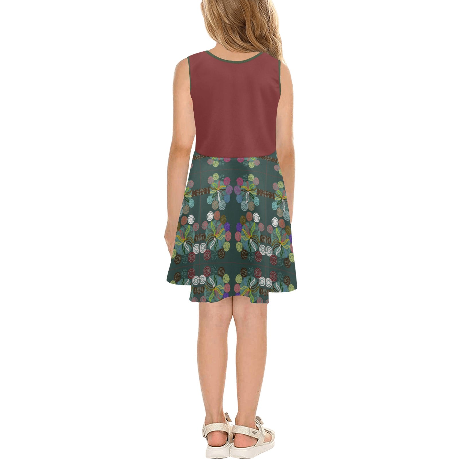 Magic Trees Chocolate Girls' Sleeveless Sundress