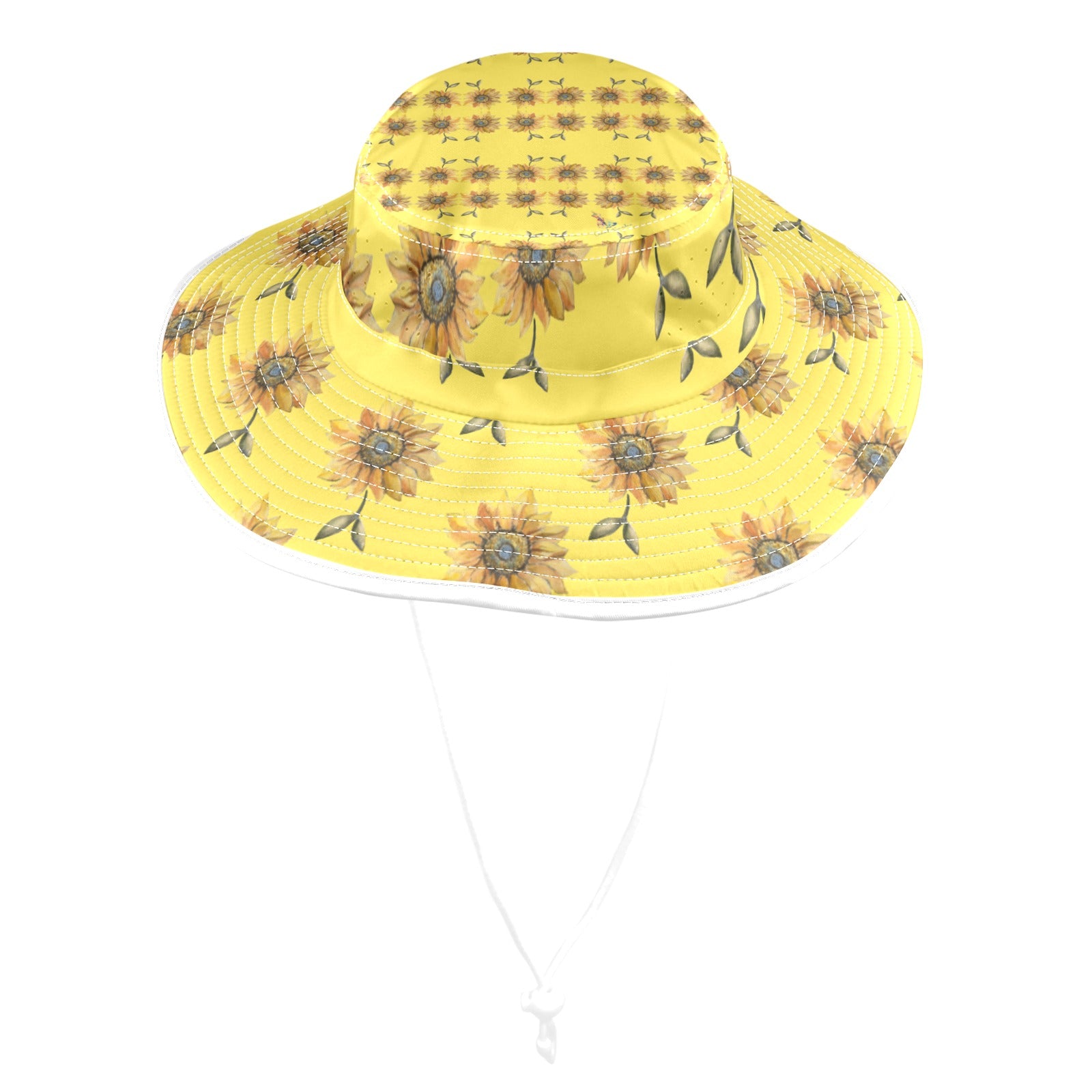 Sun Flower Lemon Curd Wide Brim Bucket Hat