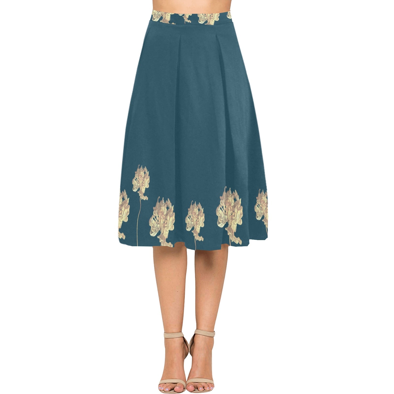 Single Tulip Ocean Mnemosyne Women's Crepe Skirt
