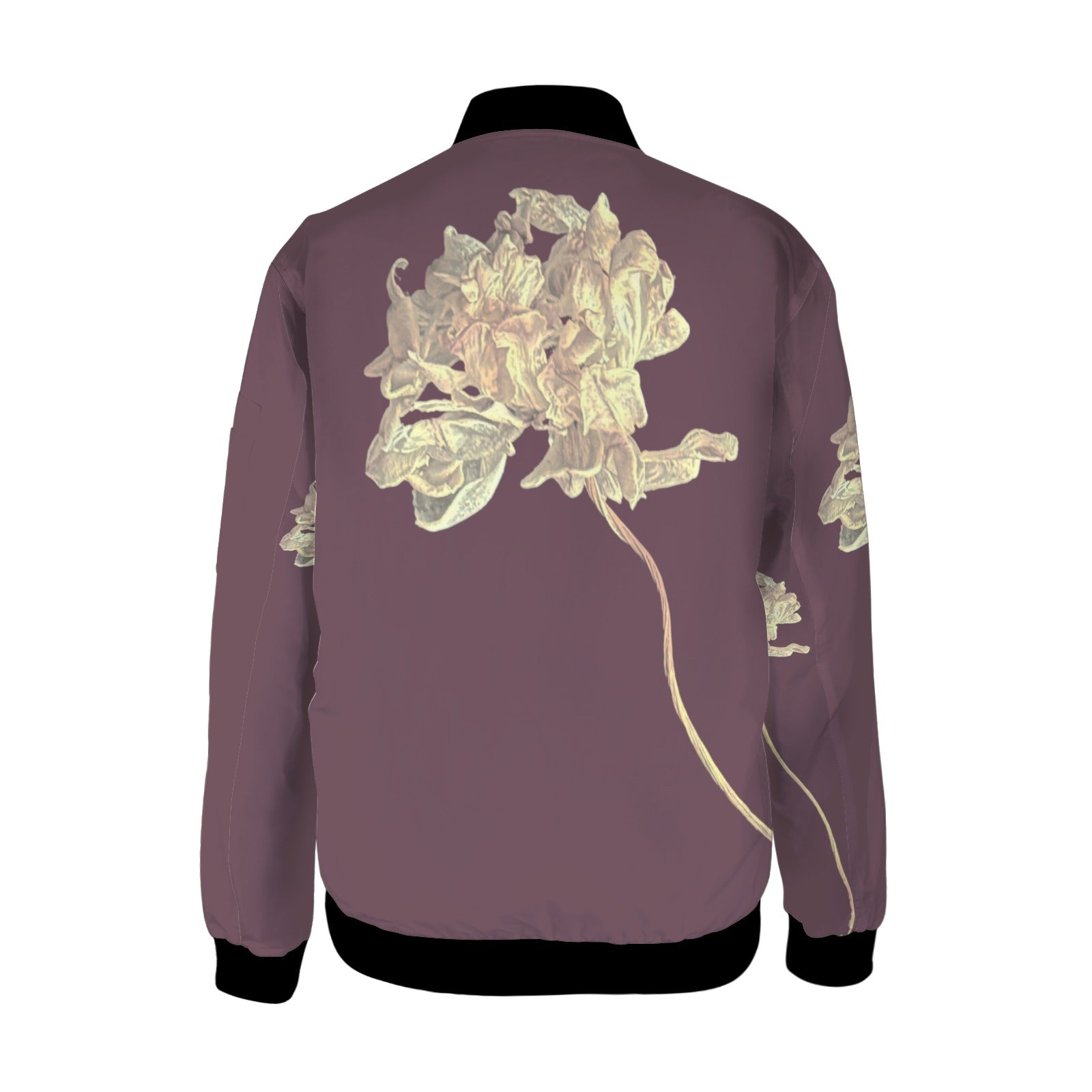 Single Tulip Cherry Lacquer Tall Ladies Bomber Jacket