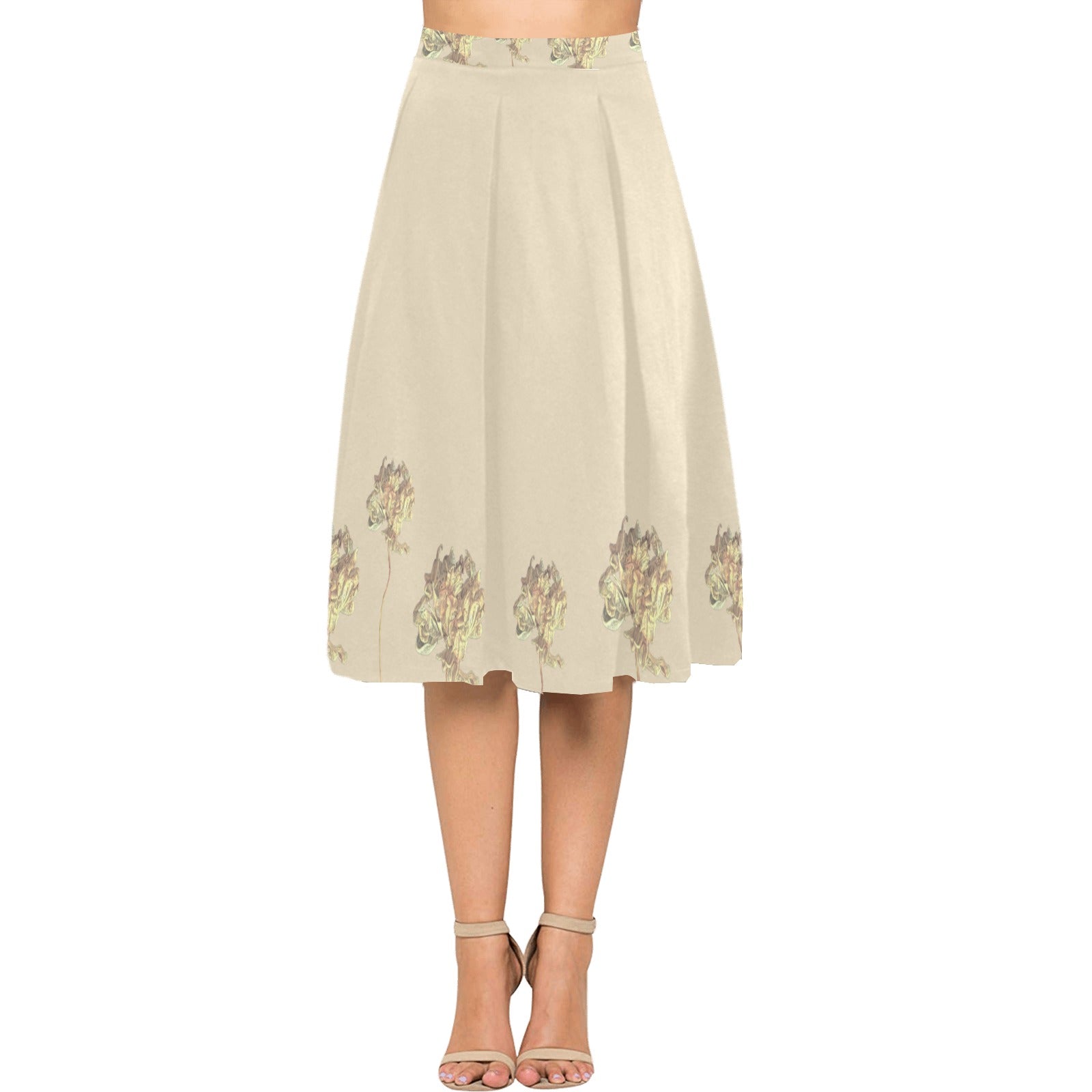 Single Tulip Almond Milk Mnemosyne Women's Crepe Skirt