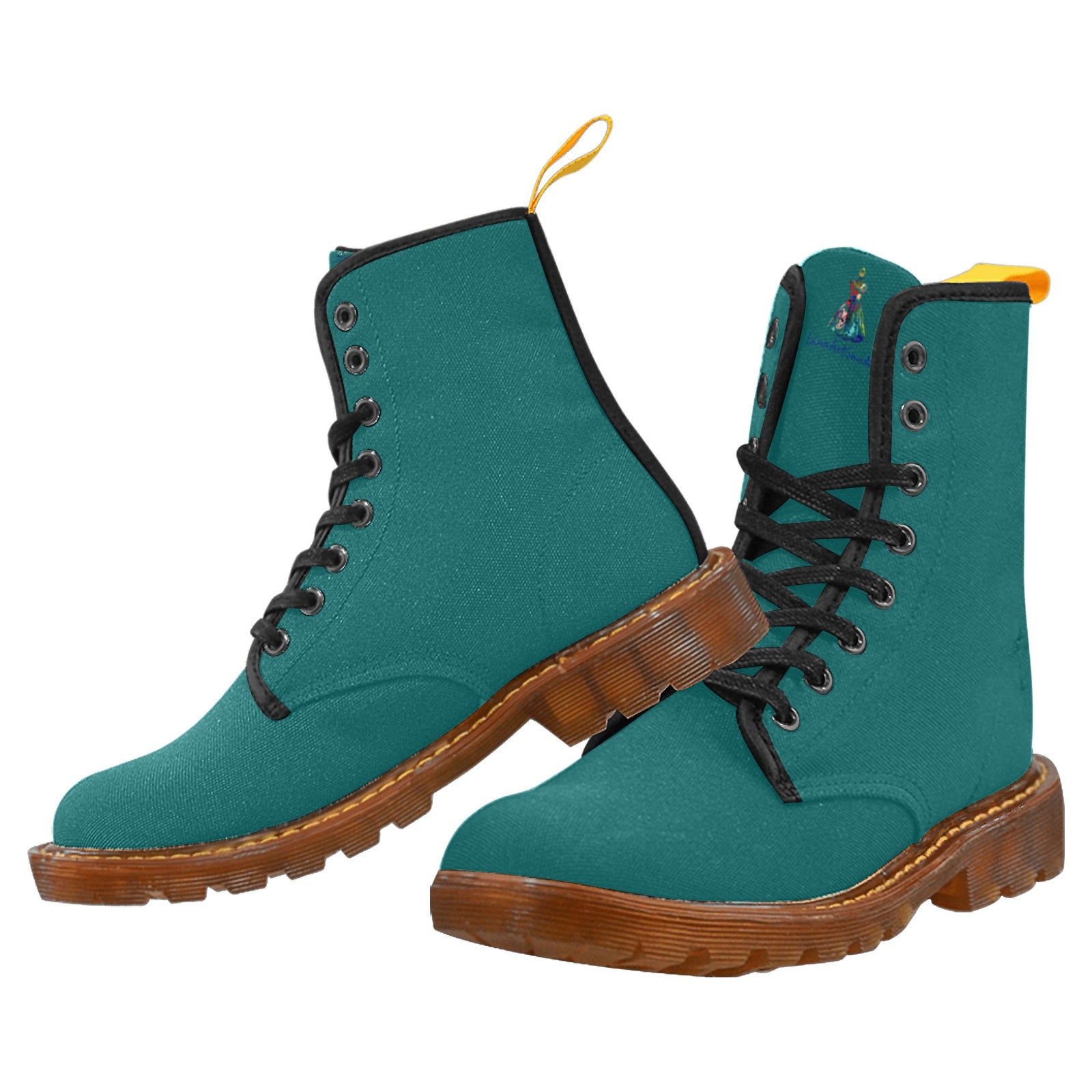 Transformative Teal Custom Canvas Boots For Women Model 1203H