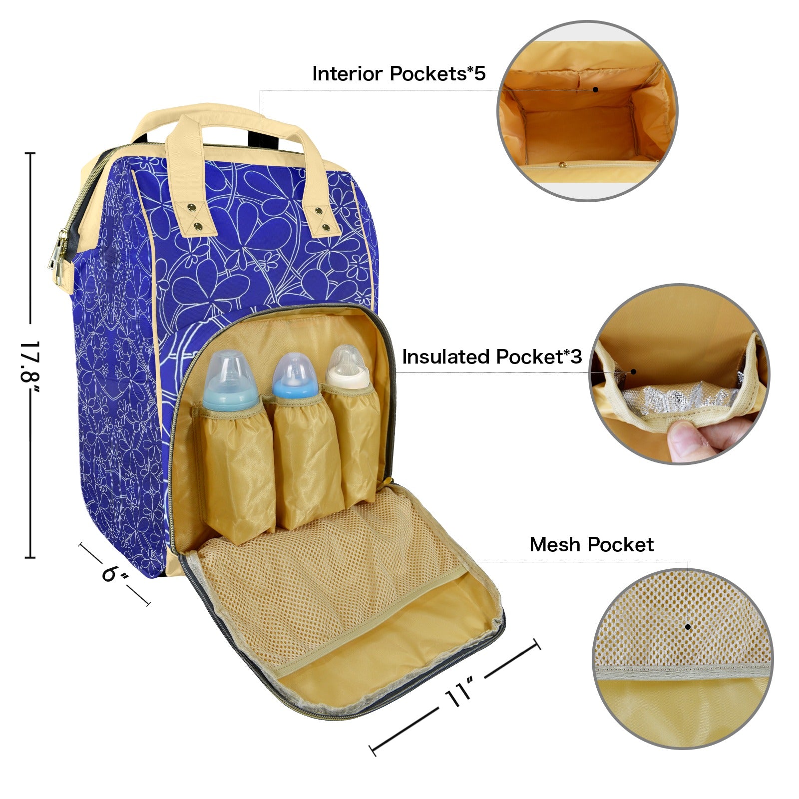 Infinity Bloom Tatiana Multi-Function Travel Diaper Bag-Large