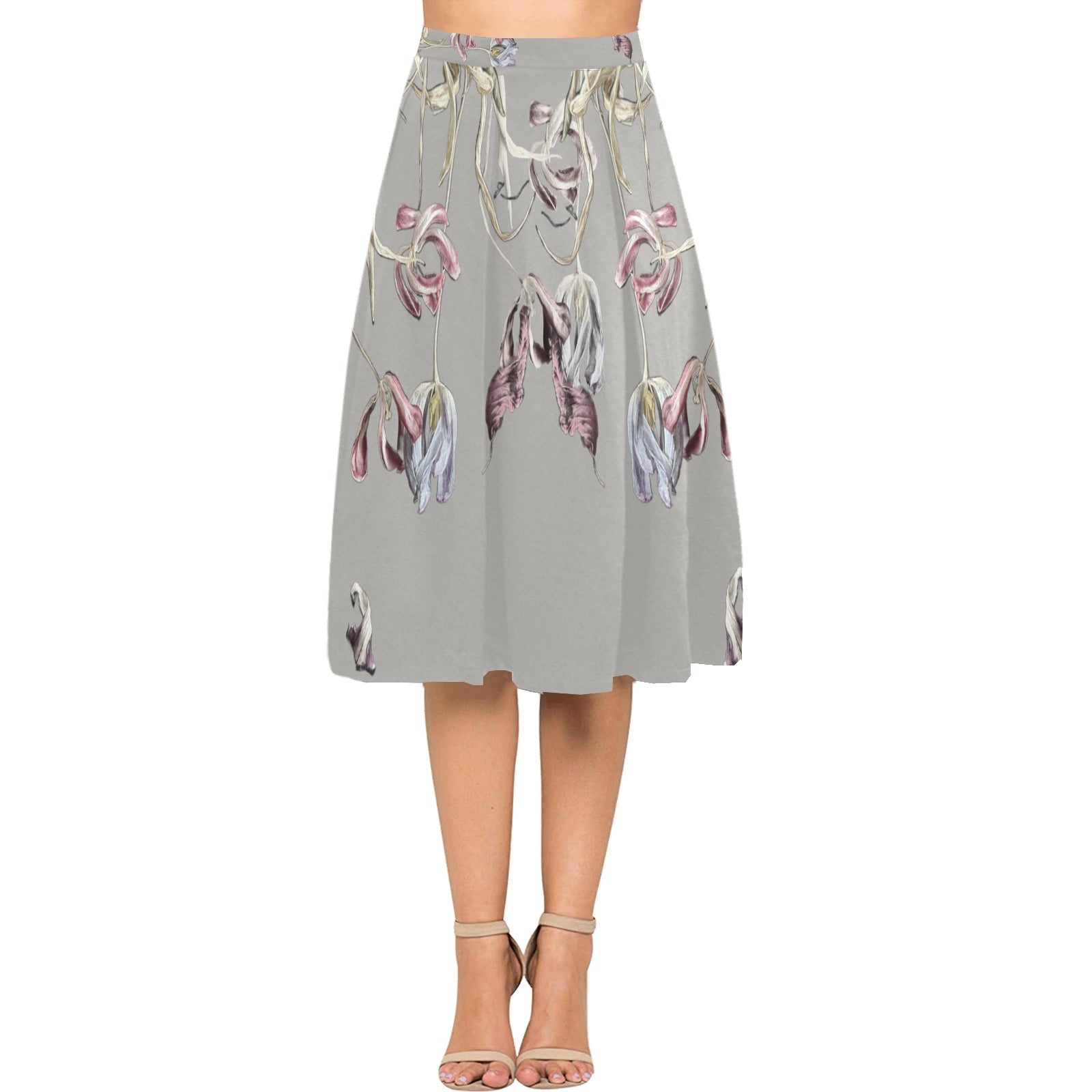 Three Tulips and a Leaf Mnemosyne Women's Crepe Skirt