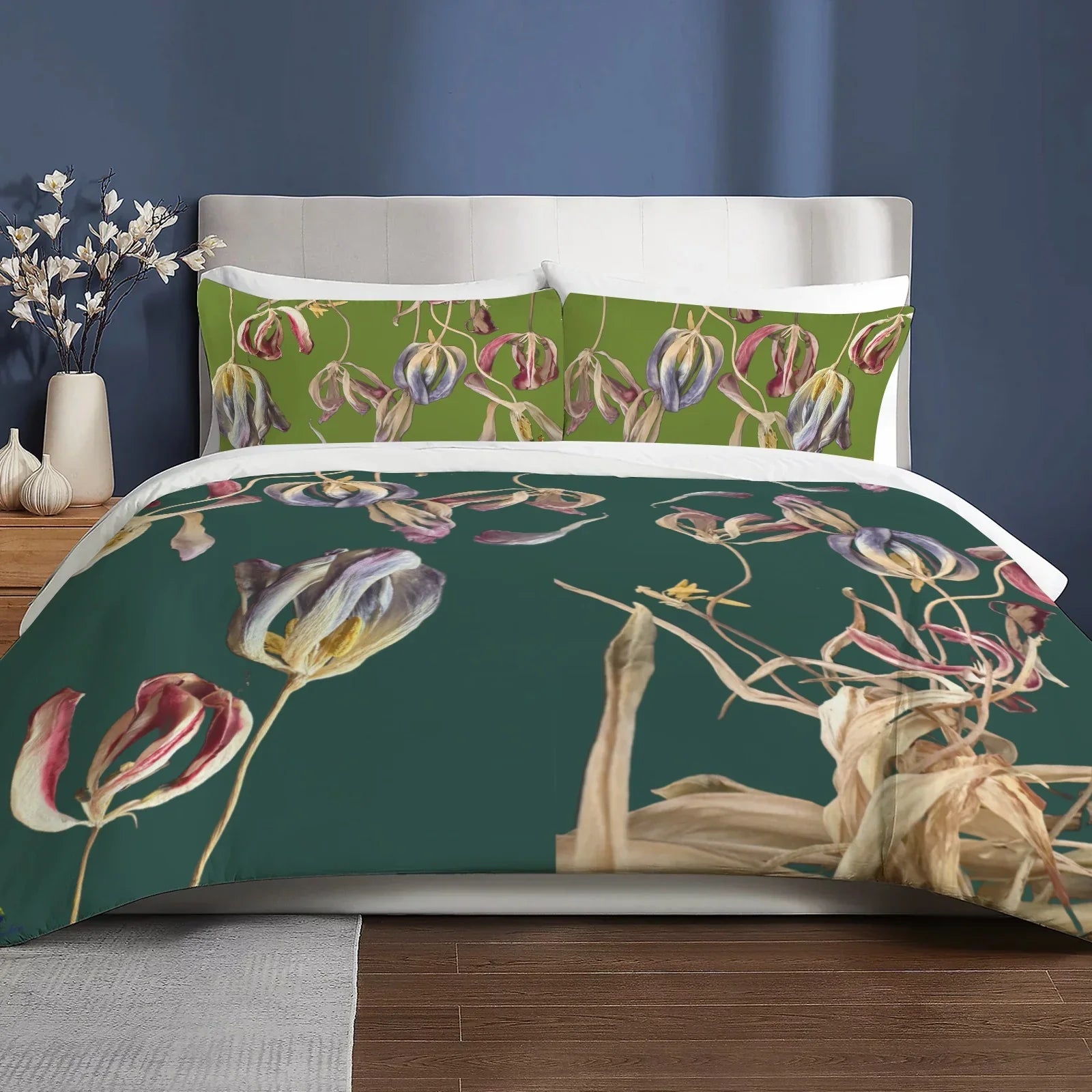 Tulip Universe Greens 3-Piece Bedding Set 94x104inch
