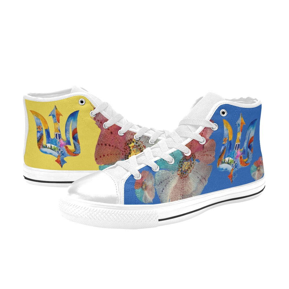 Love Ukraine High Top Canvas Shoes for Kids
