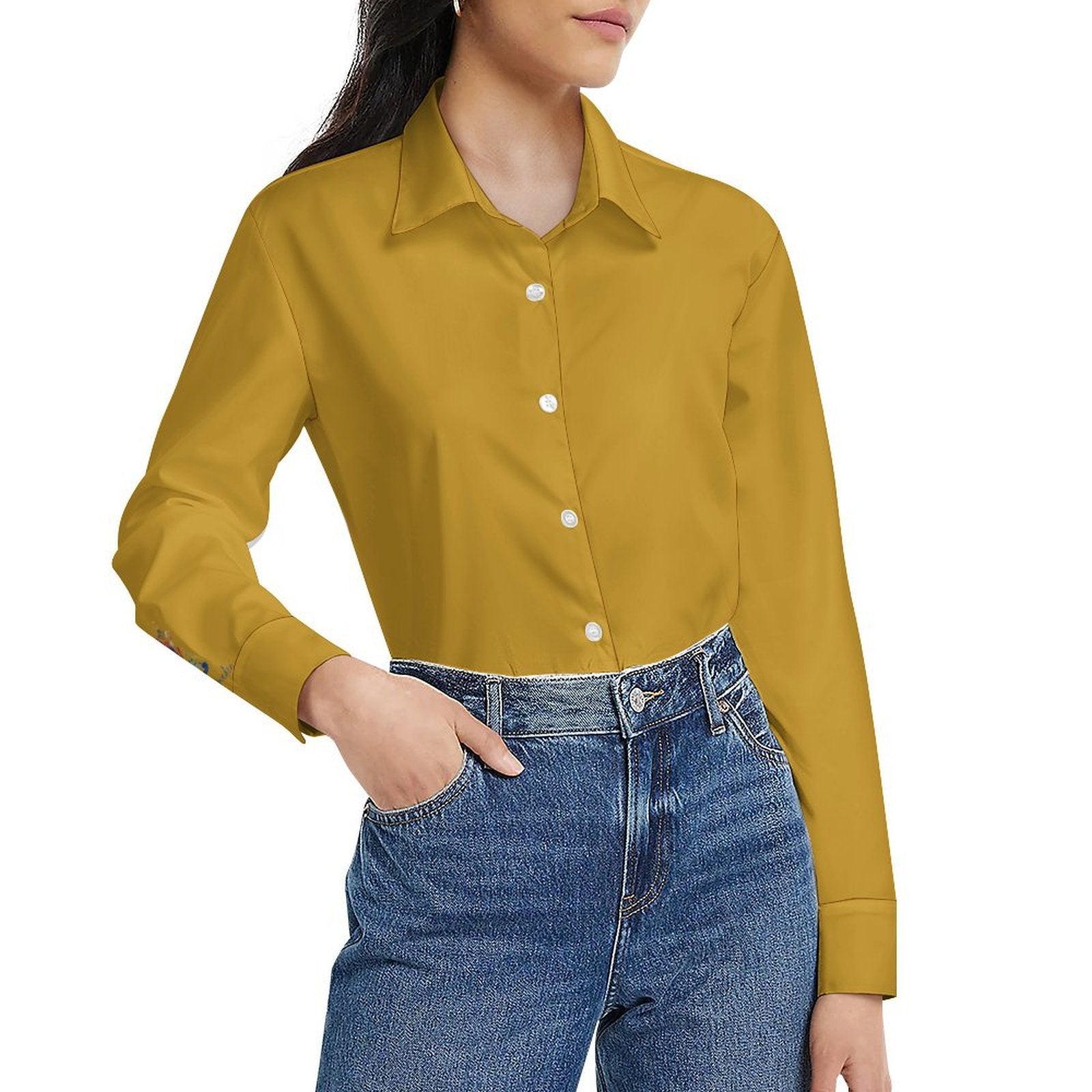 Women's Long-Sleeve Shirt, mustard