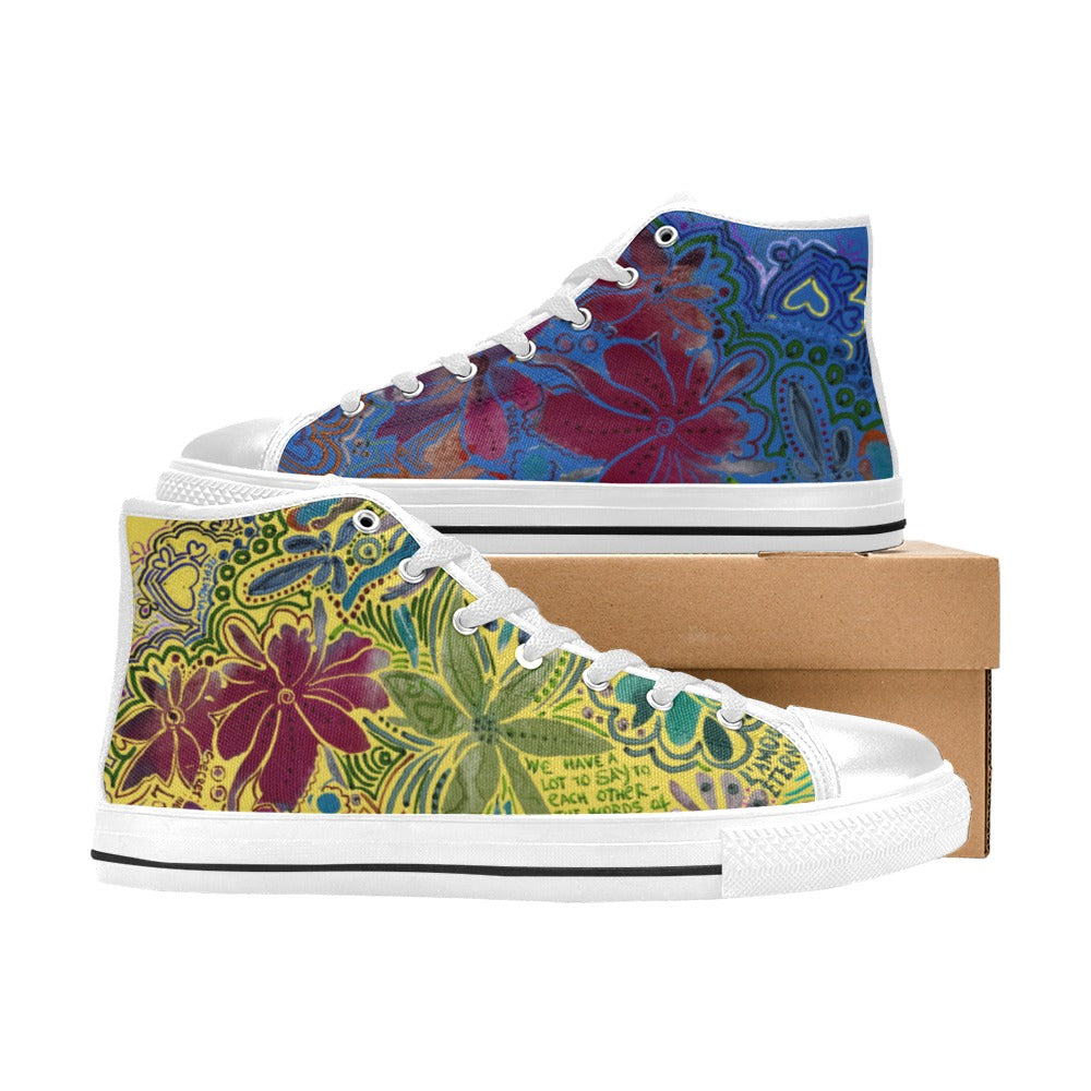 Forever Love Ukraine High Top Canvas Shoes for Kids