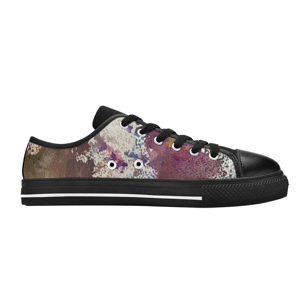 Abstract Purple black Men's Classic Canvas Shoes