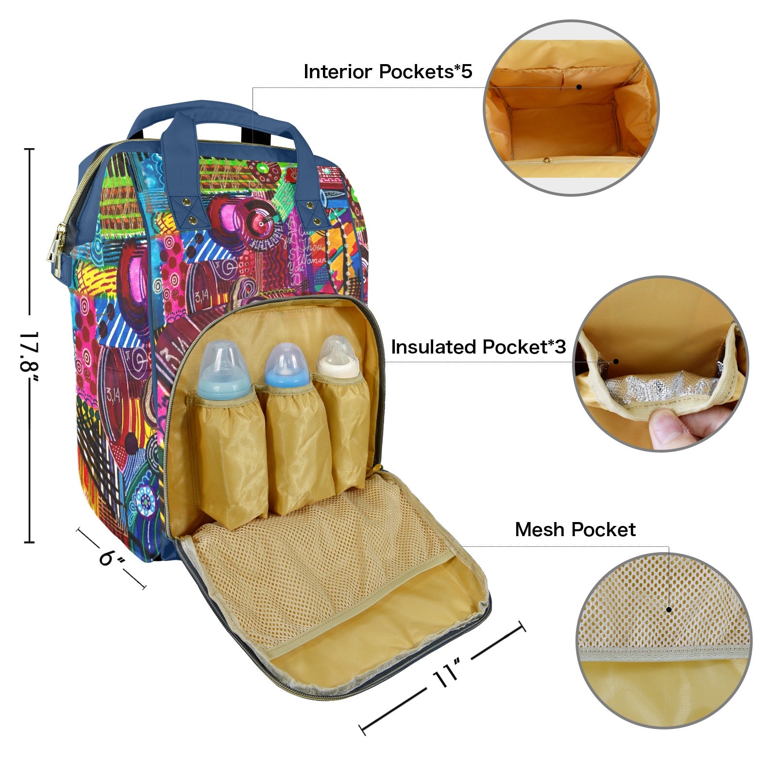 Infinity Bloom Tatiana Multi-Function Travel Diaper Bag-Large