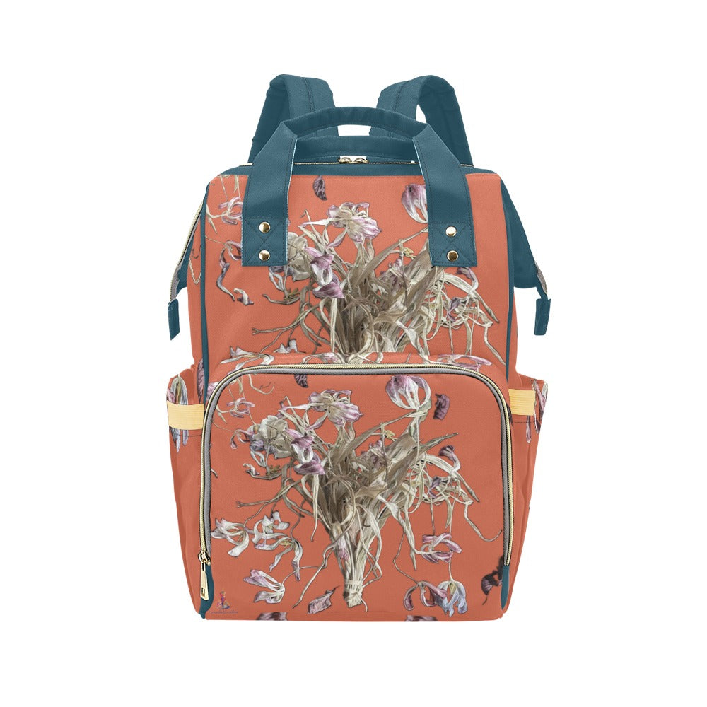 Tulip Drama Burnt Orange Multi-Function Diaper Backpack/Diaper Bag