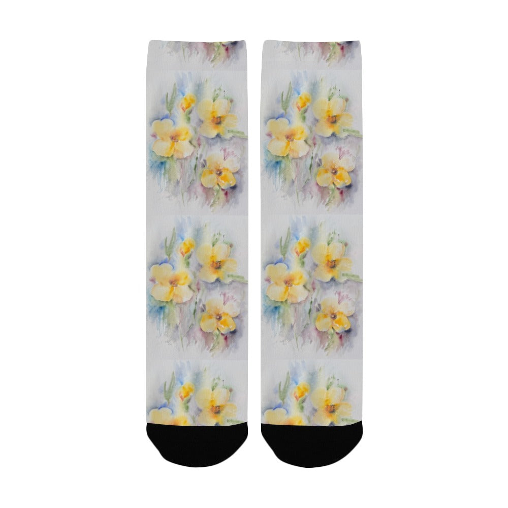Yellow Tenderness Women's Custom Socks