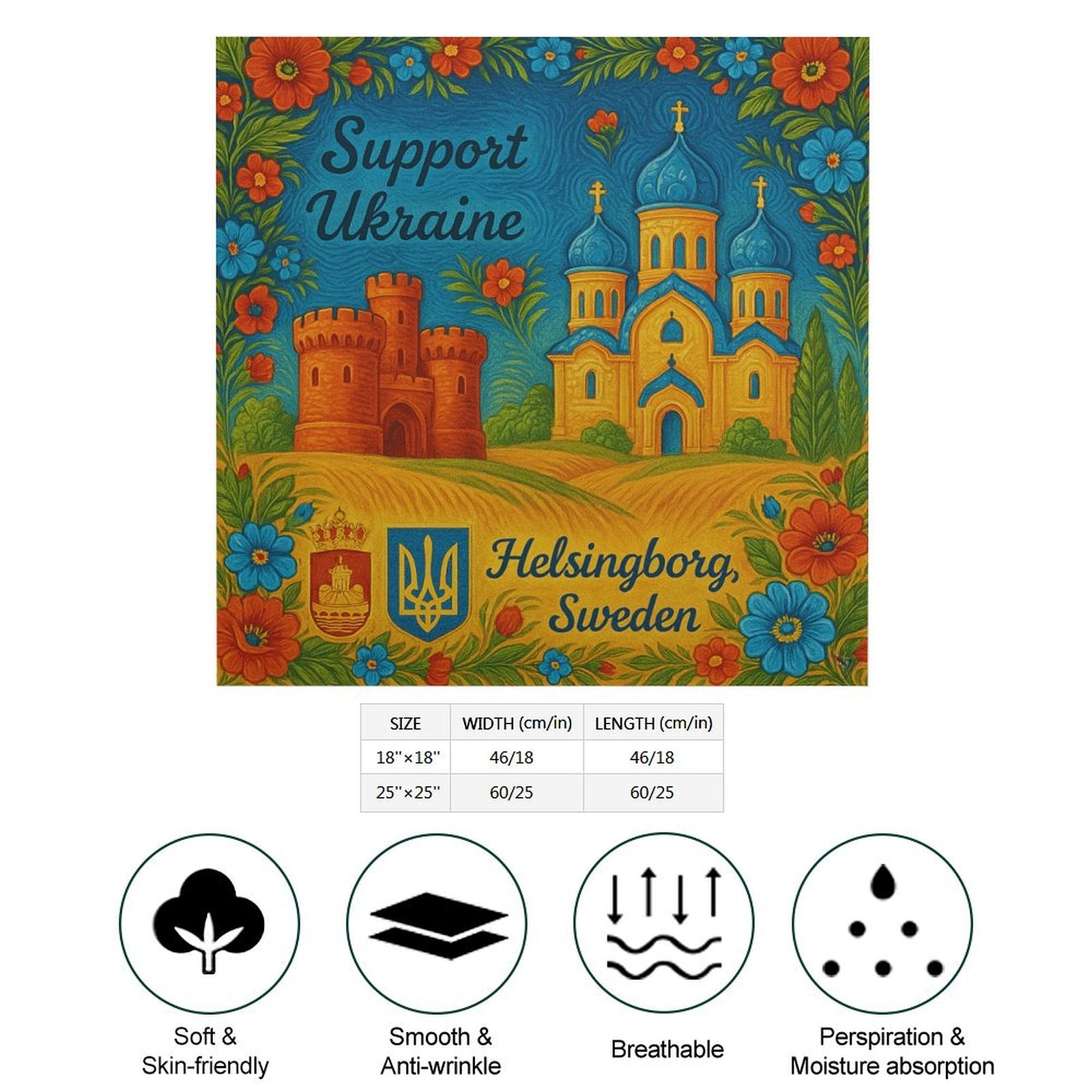 Support Ukraine 3 Kerchief All Over Print Scarf