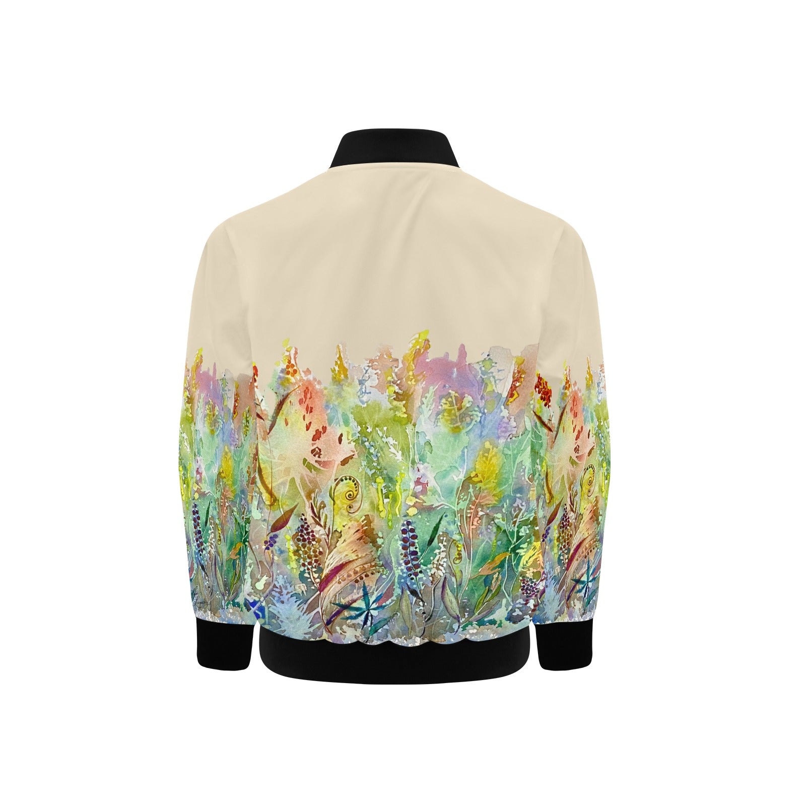 Merry Lawn Mocha Kids' Bomber Jacket with Pockets (Model H40)