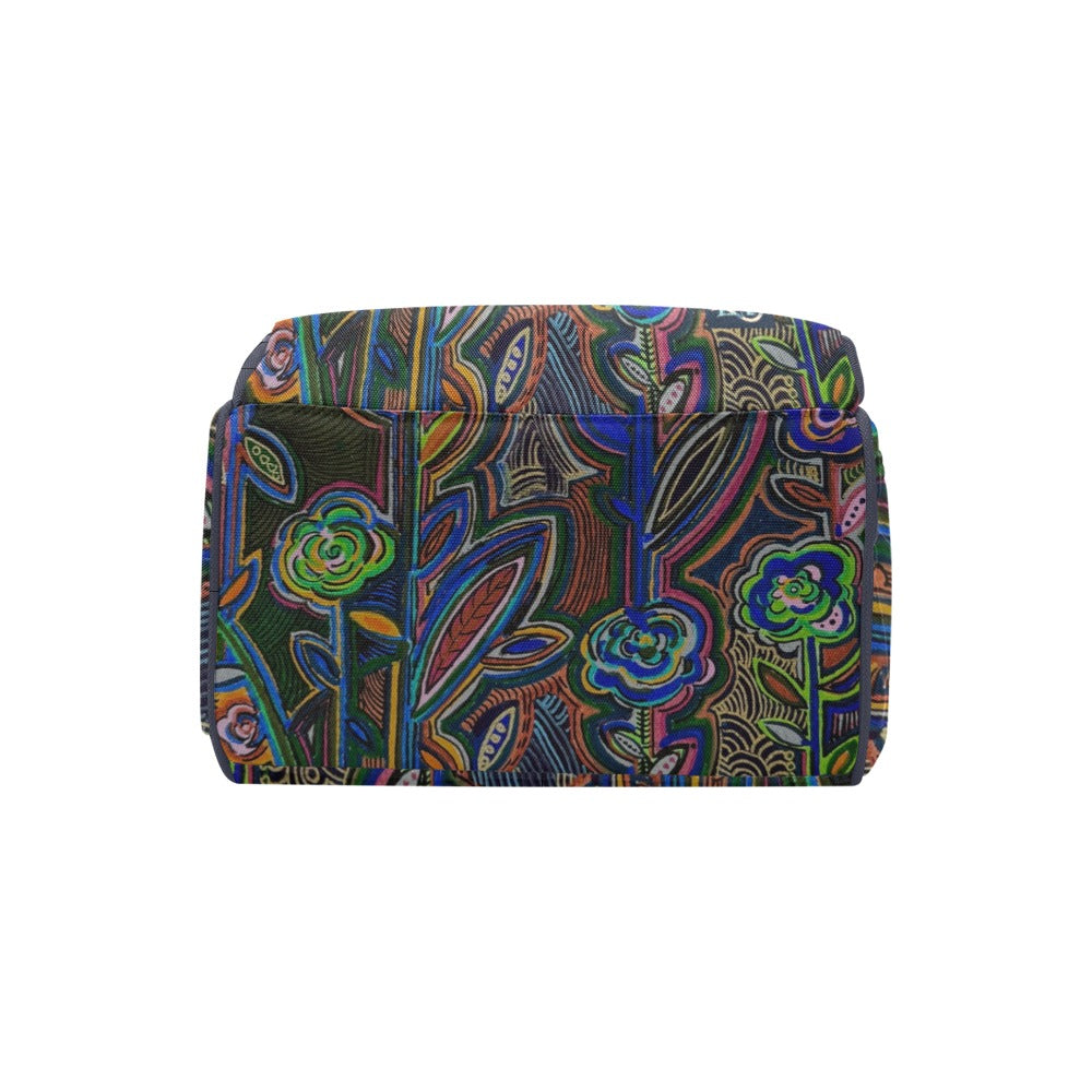 Fabled Flowers Crown Blue Multi-Function Backpack