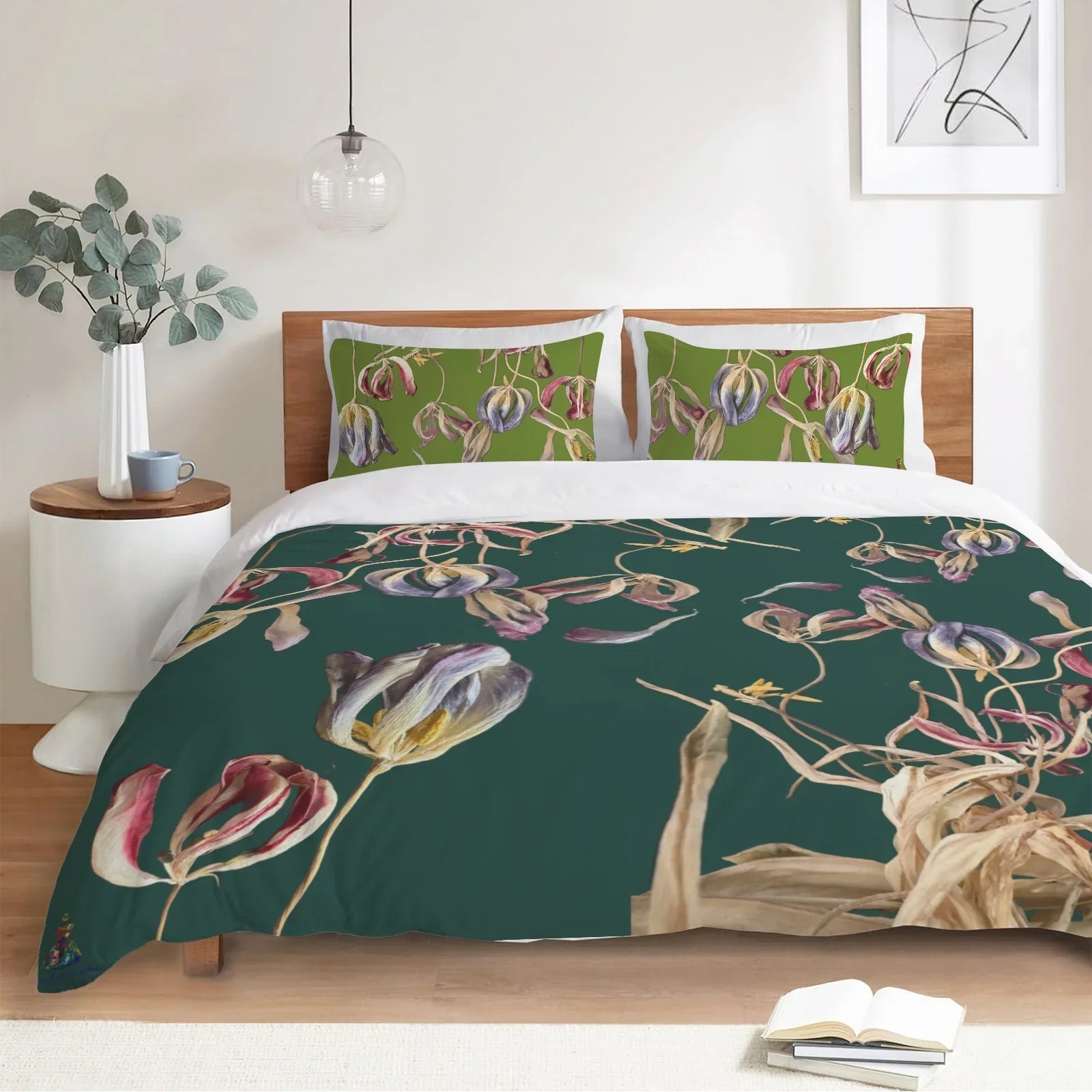 Tulip Universe Greens 3-Piece Bedding Set 94x104inch
