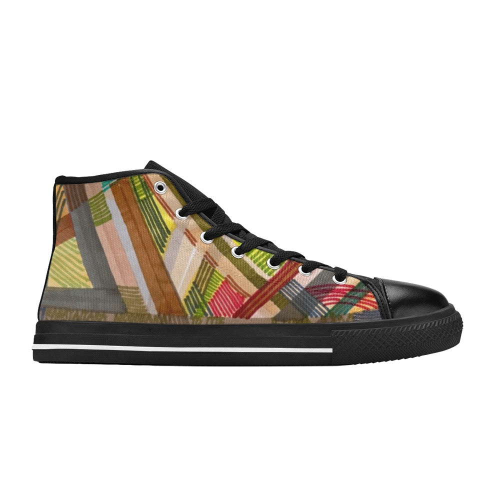 Narutology lines Black Men’s Classic High Top Canvas Shoes