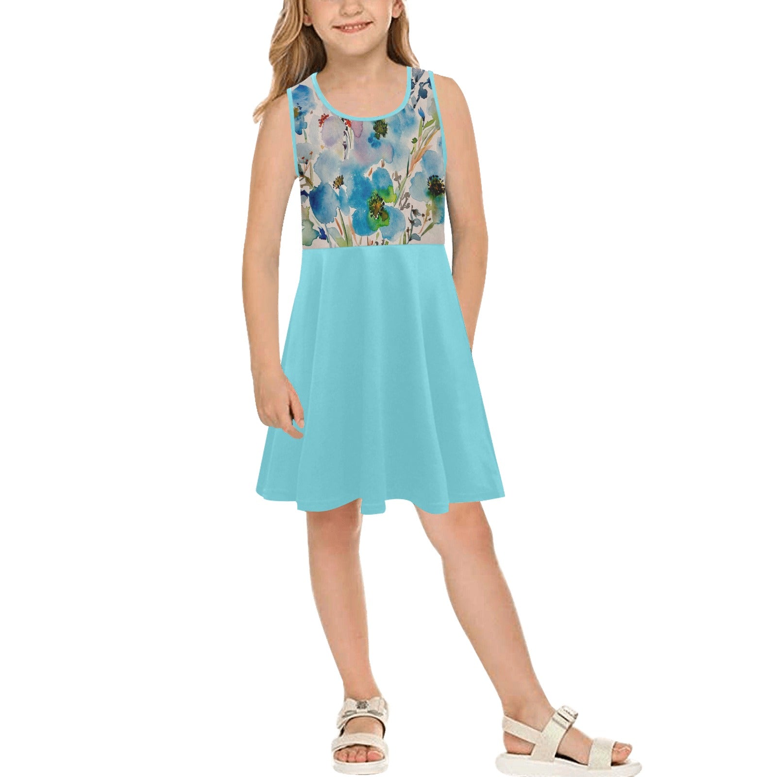 Blue Hibiscus Ciel Girls' Sleeveless Sundress
