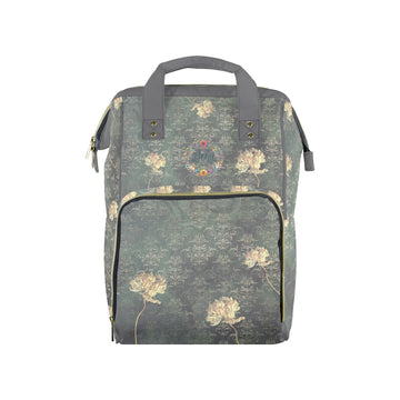 Damaskus Tulip Grey Multi-Function Travel Diaper Bag-Large