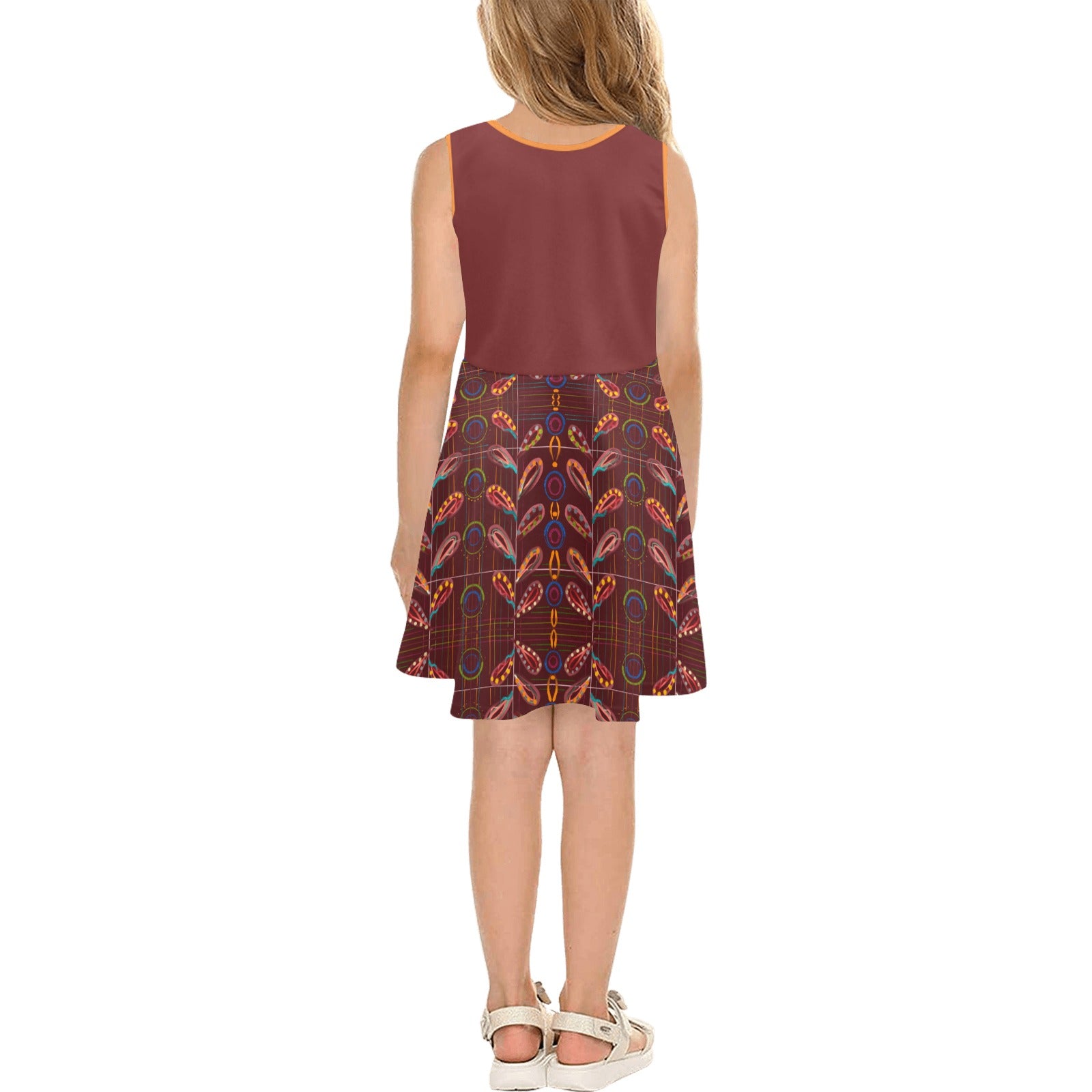 Exotic Peas Chocolate Girls' Sleeveless Sundress