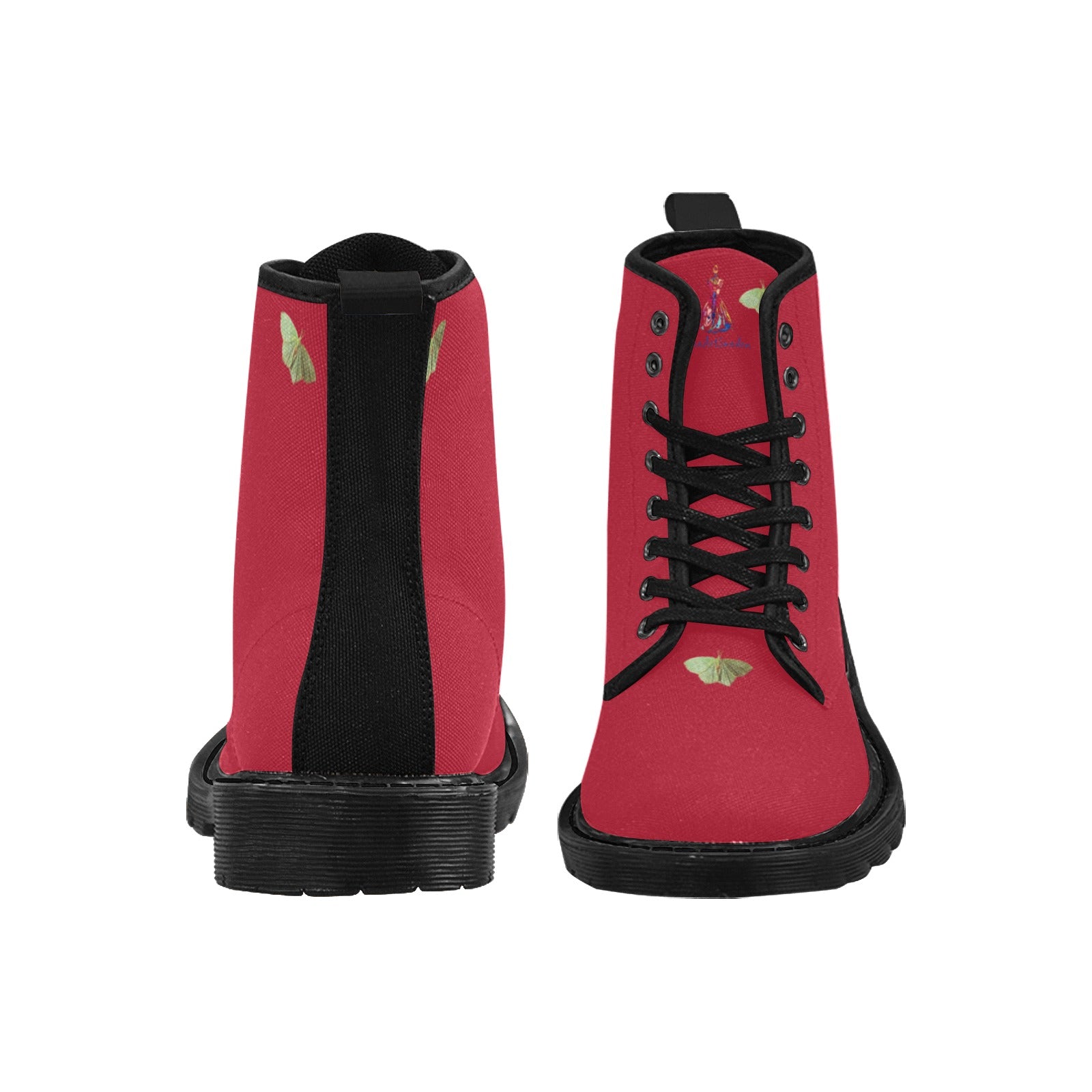 Dark Winterberry Custom Canvas Boots for Women (Black) (Model 1203H)