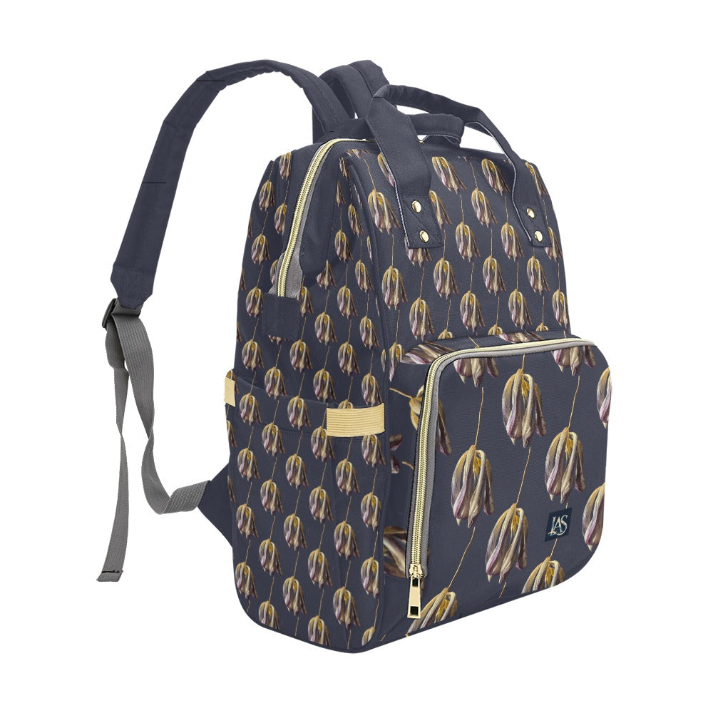 Tulip Maze Crown Blue Multi-Function Backpack