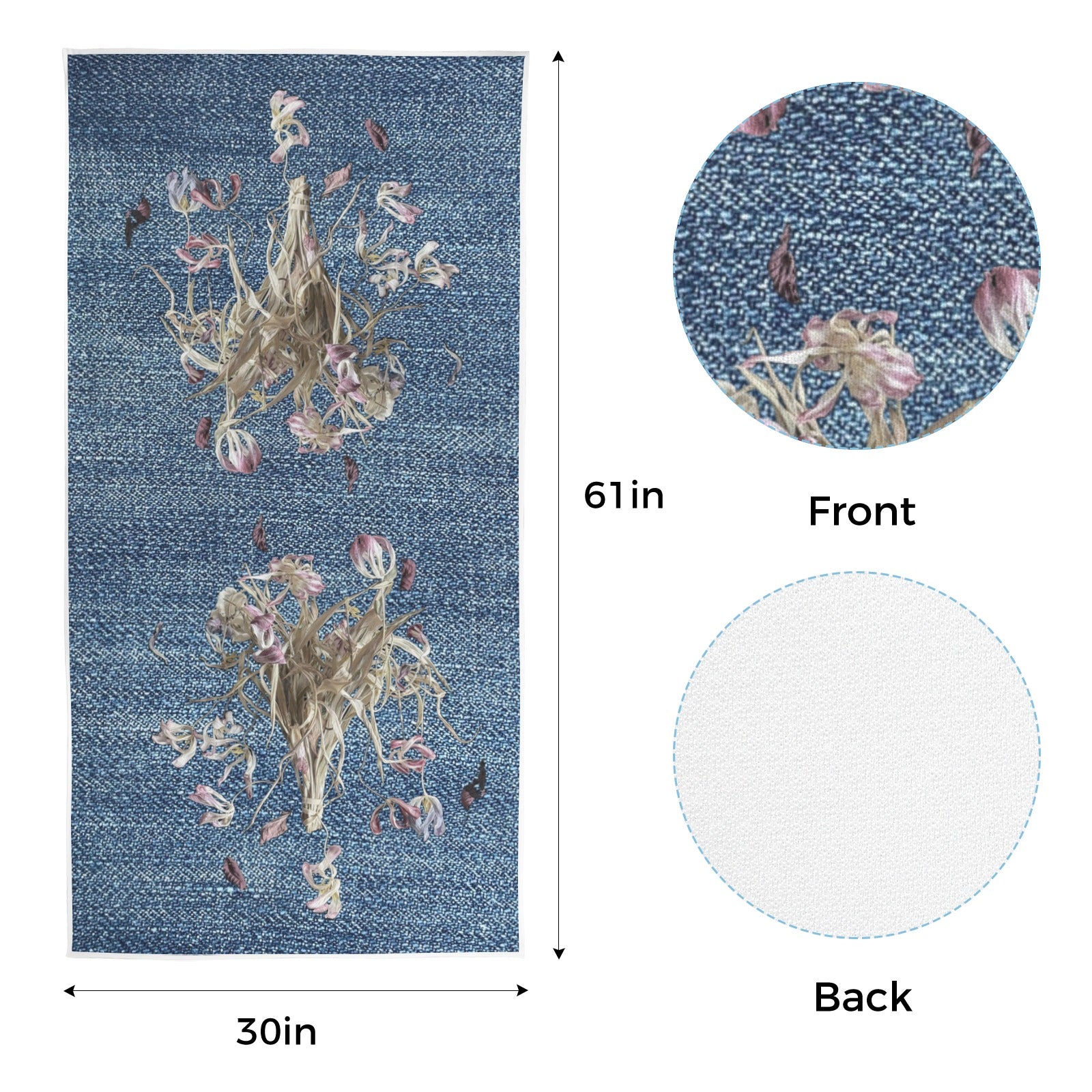 Tulip Bouquet Quick-Dry Beach Towel 30"x61"