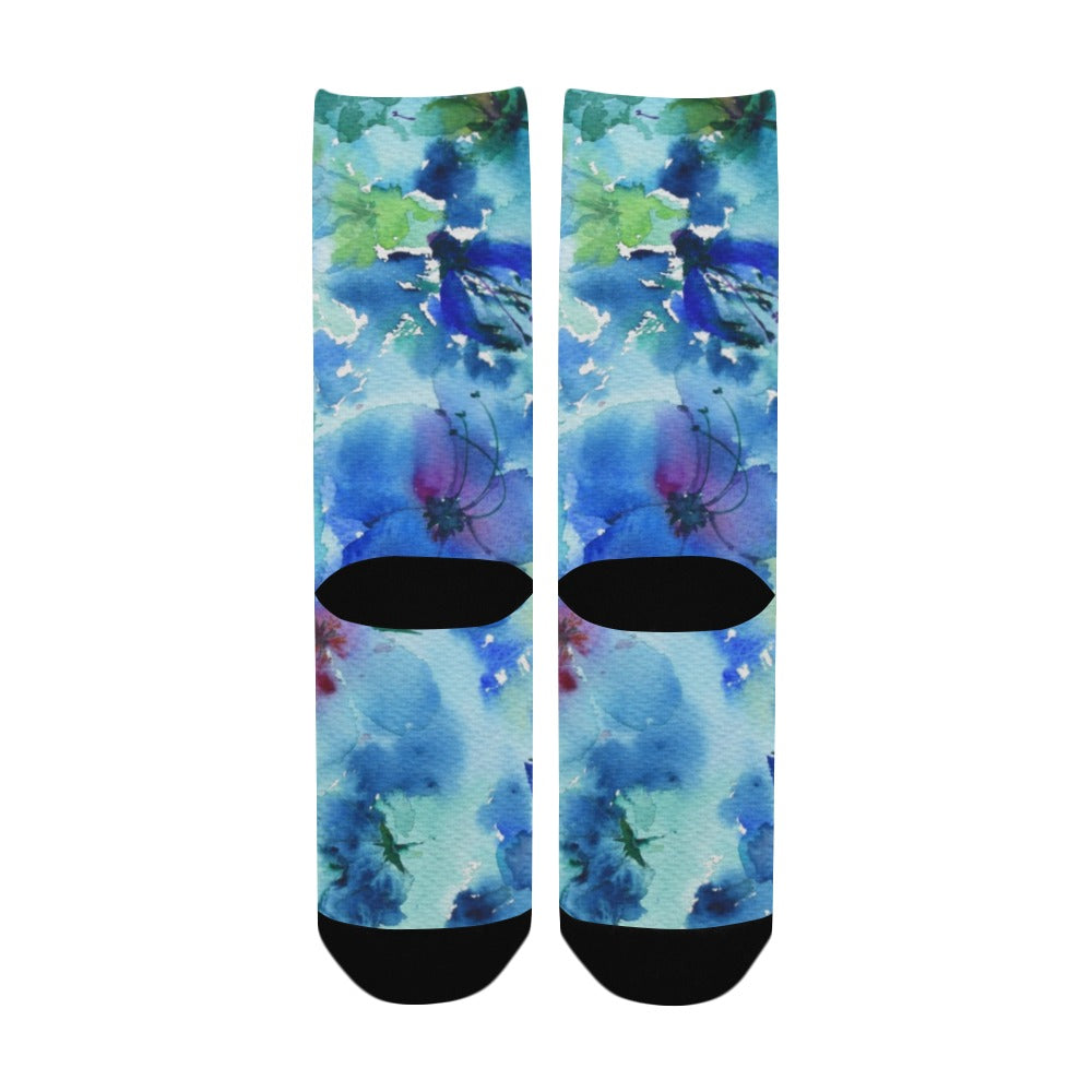 Blue Hibiscus Women's Custom Socks