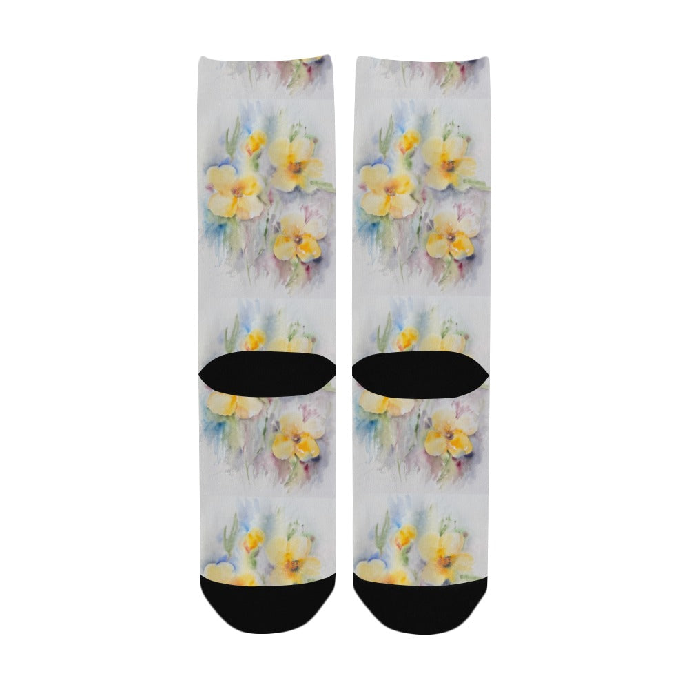 Yellow Tenderness Women's Custom Socks