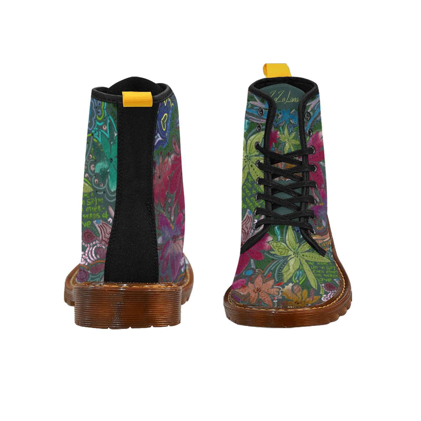 Love Victorious Vert Nylon Canvas Boots For Women Model 1203H
