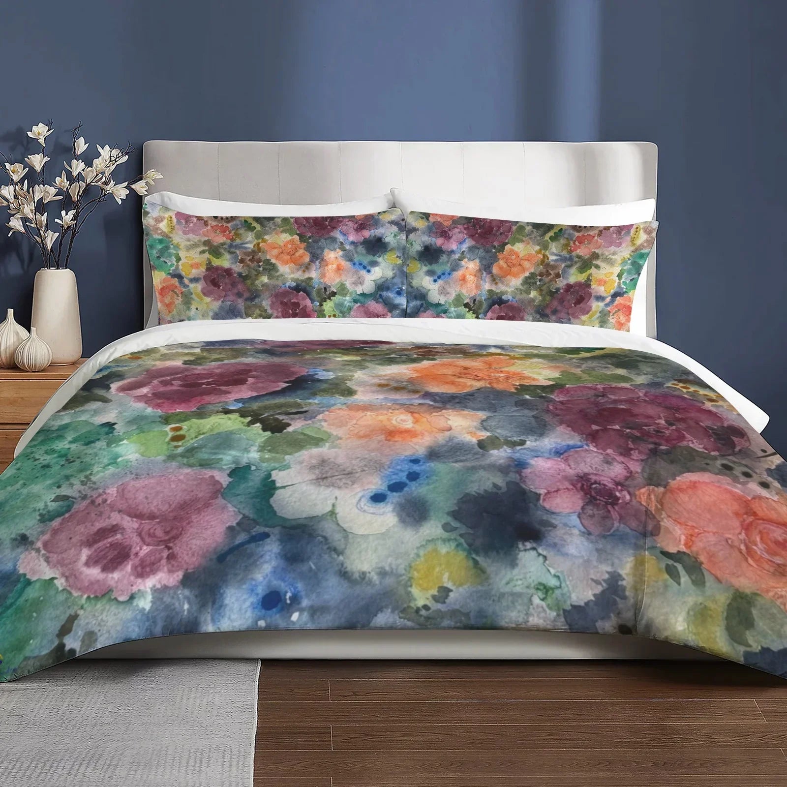 Midnight Botanica 3-Piece Bedding Set 94x104inch