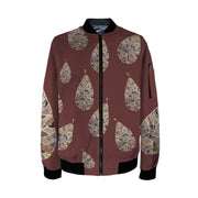 Fantasy Leaf Cherrry Tall Ladies Bomber Jacket