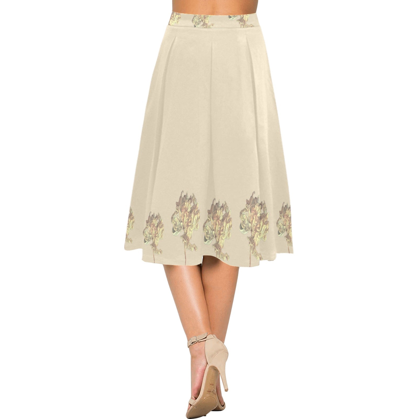 Single Tulip Almond Milk Mnemosyne Women's Crepe Skirt