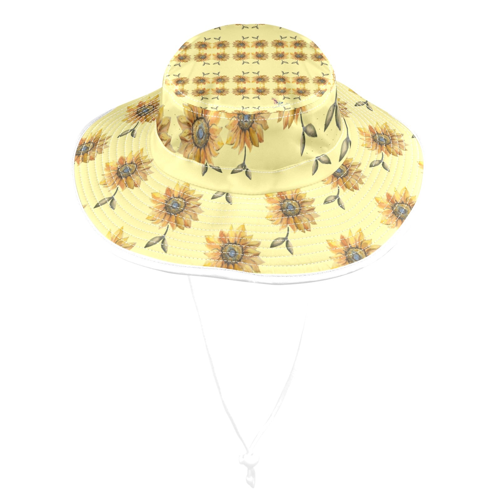 Sun Flower Lemon Light Wide Brim Bucket Hat