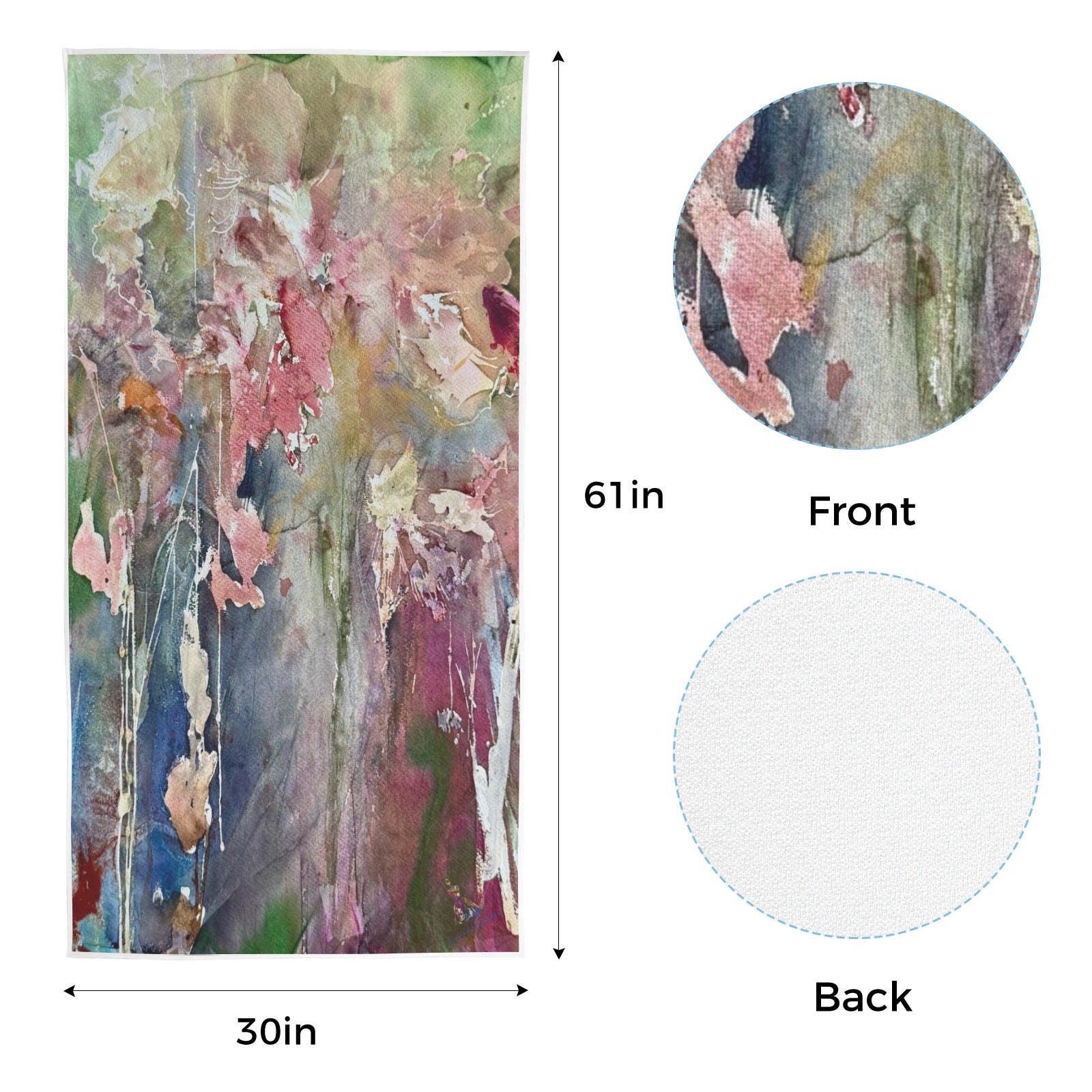 Anya's Garden Quick-Dry Beach Towel 30"x61"