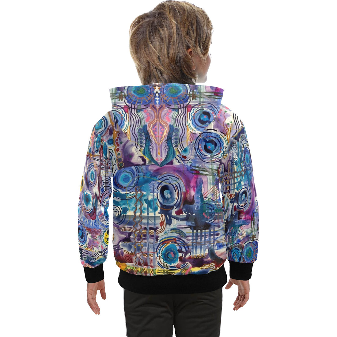 Circles on Water Big Boys' Zip Up Hoodie (H58)