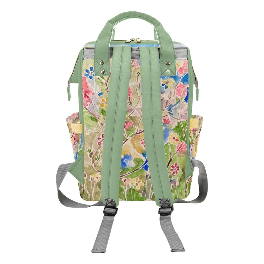 Spring Vibes Mint Multi-Function Diaper Backpack/Diaper Bag