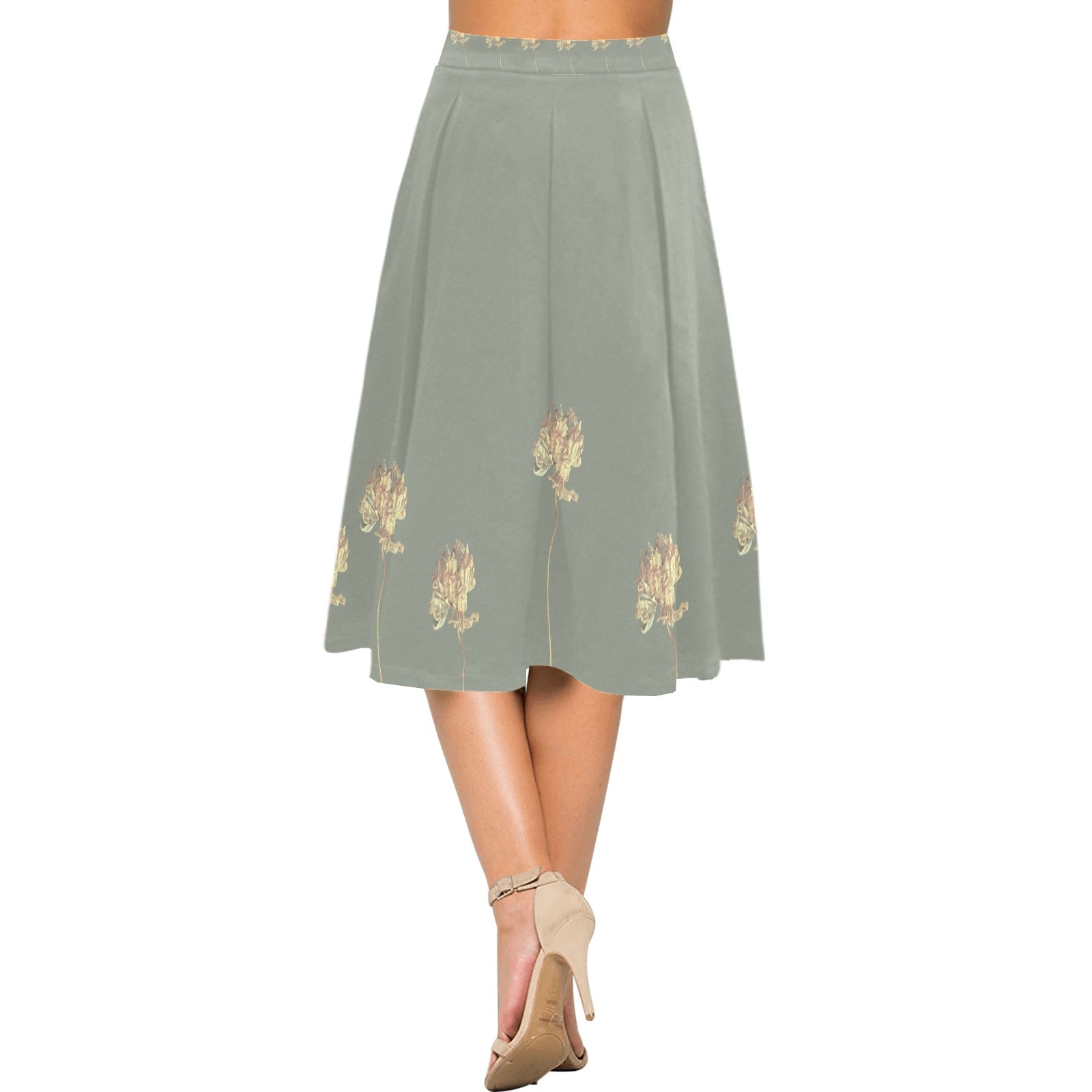 Single Tulip Moon Beam Mnemosyne Women's Crepe Skirt
