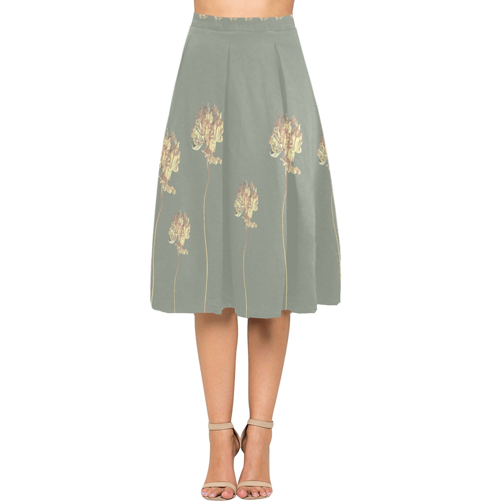Single Tulip Moon Beam Mnemosyne Women's Crepe Skirt