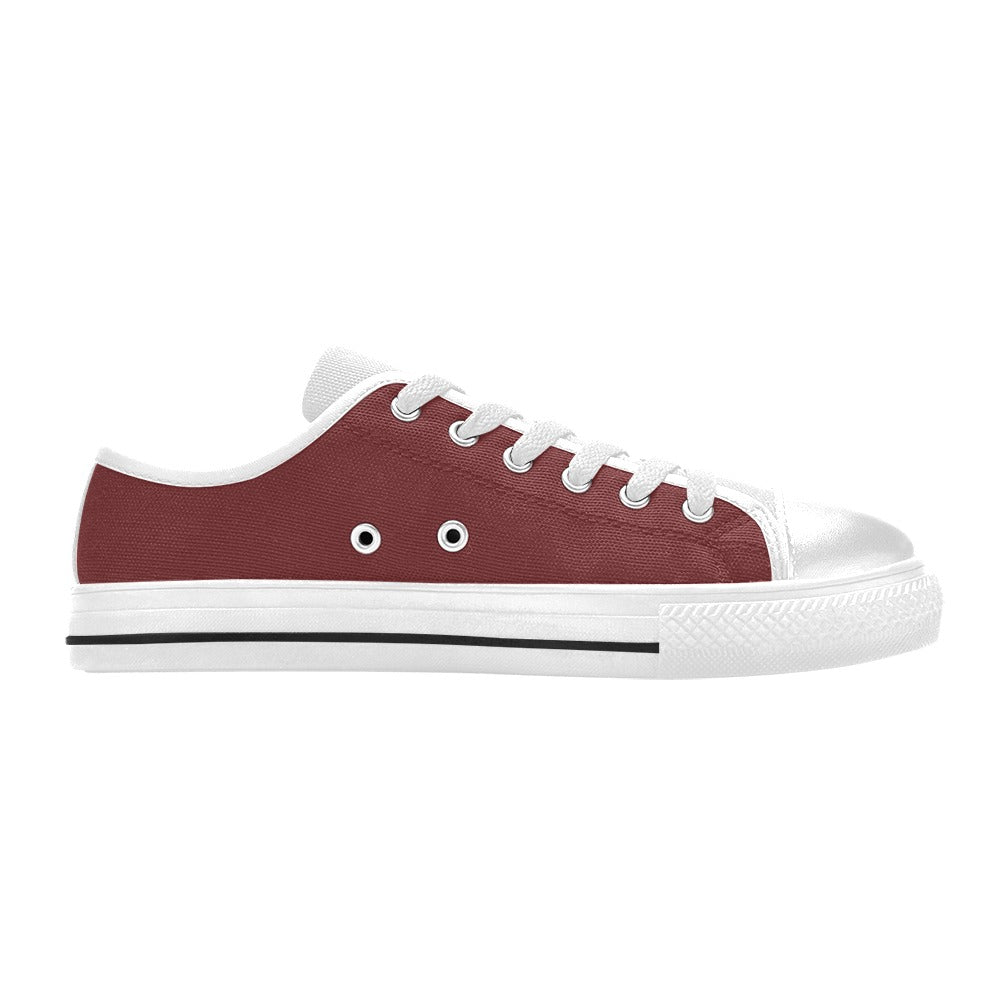 Solid Red Burgundy Men's Classic Canvas Shoes