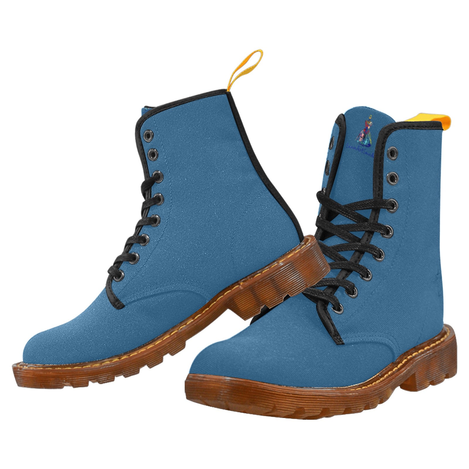 Lyons Blue Custom Canvas Boots For Women Model 1203H
