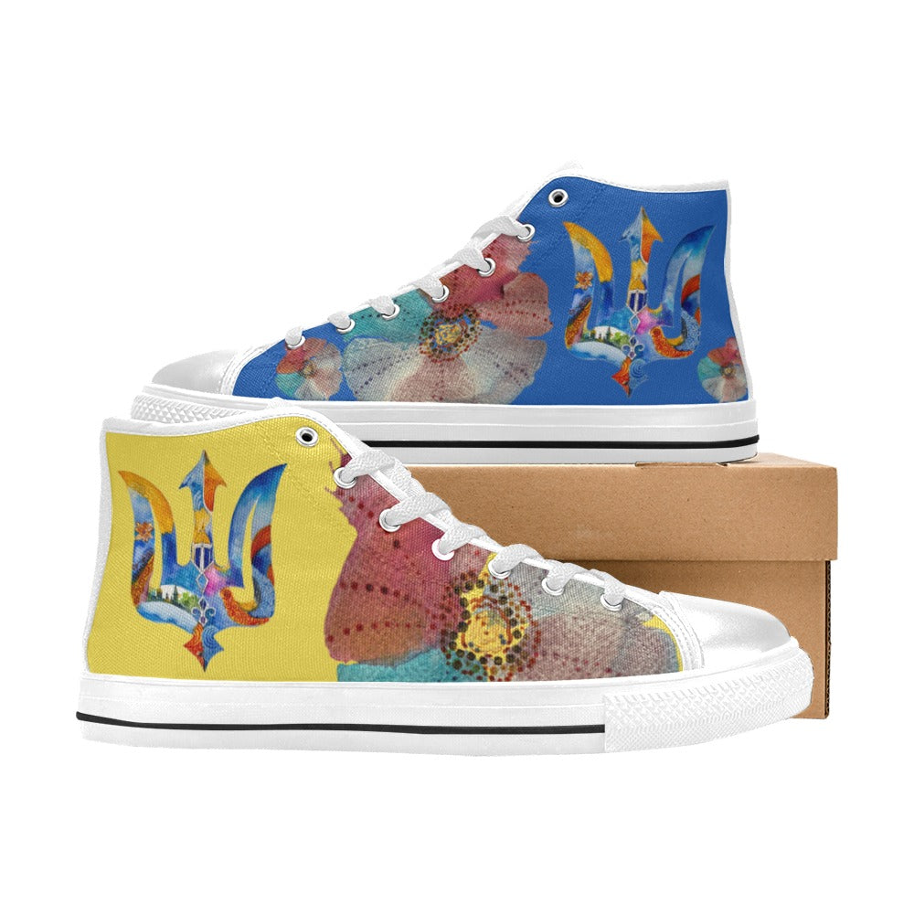Love Ukraine High Top Canvas Shoes for Kids