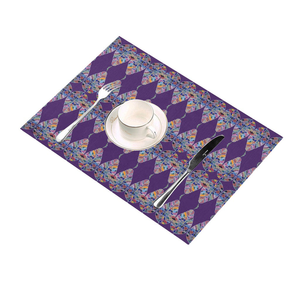 Fantasy Leaf Purple Placemat 14’’ x 19’’ (Set of 4)