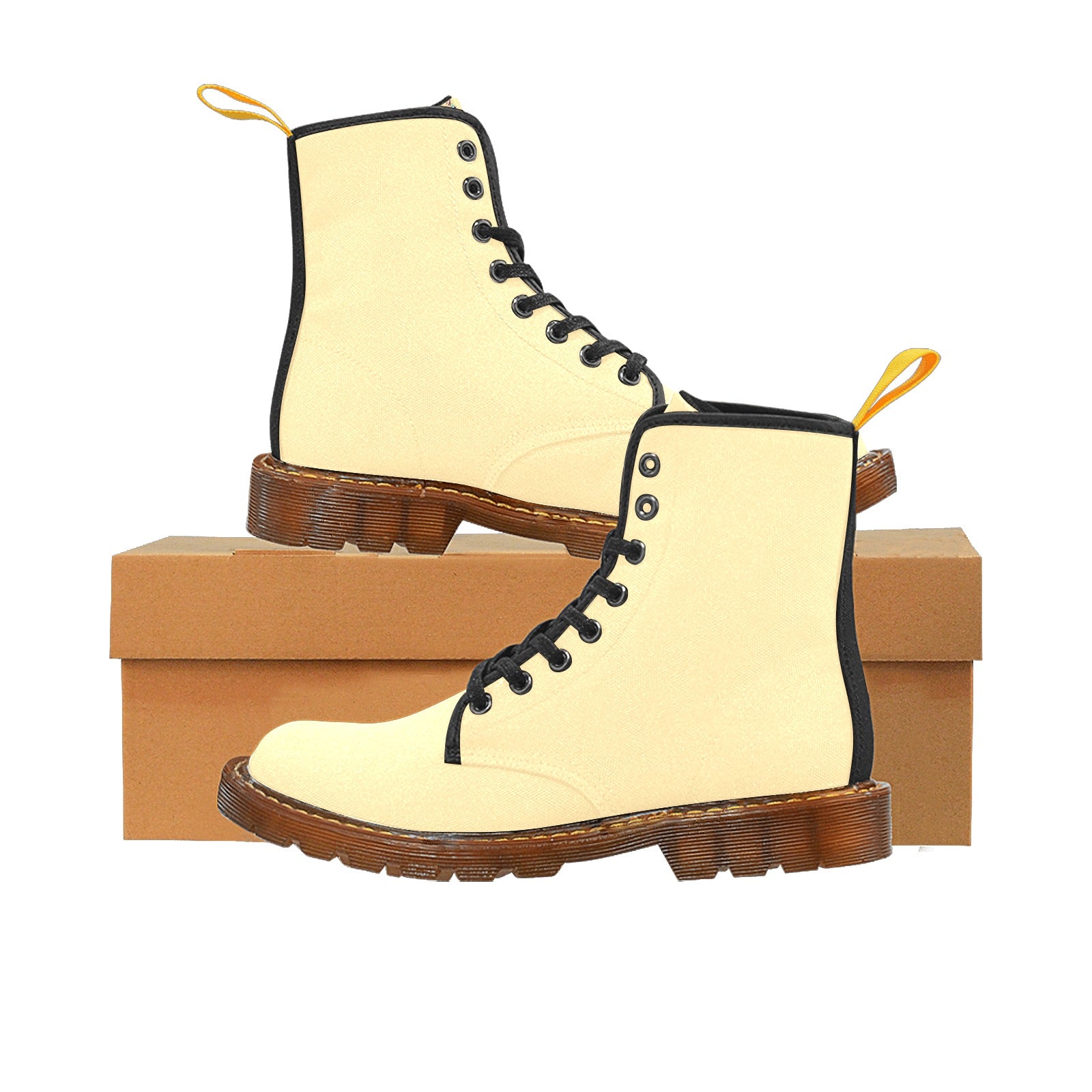 Lemon Chiffon Custom Canvas Boots For Women Model 1203H