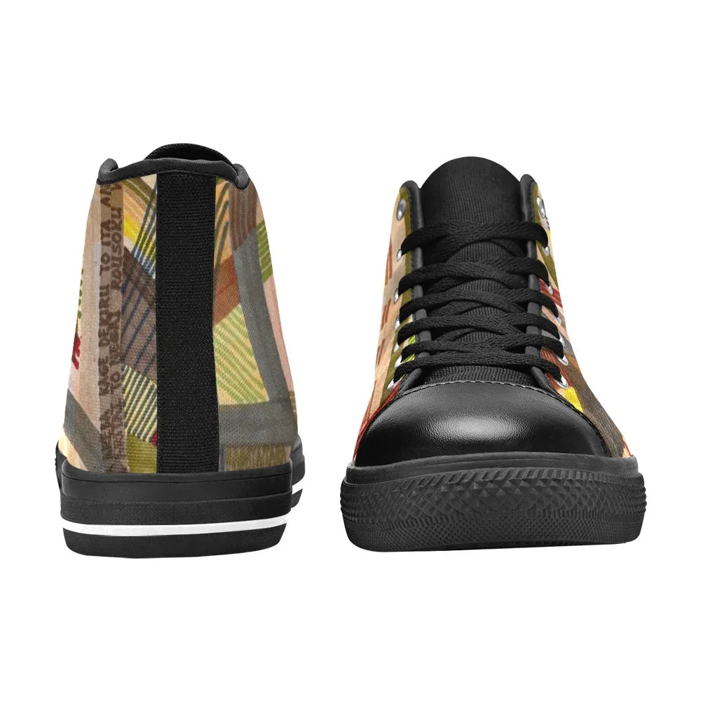 Narutology lines Black Men’s Classic High Top Canvas Shoes
